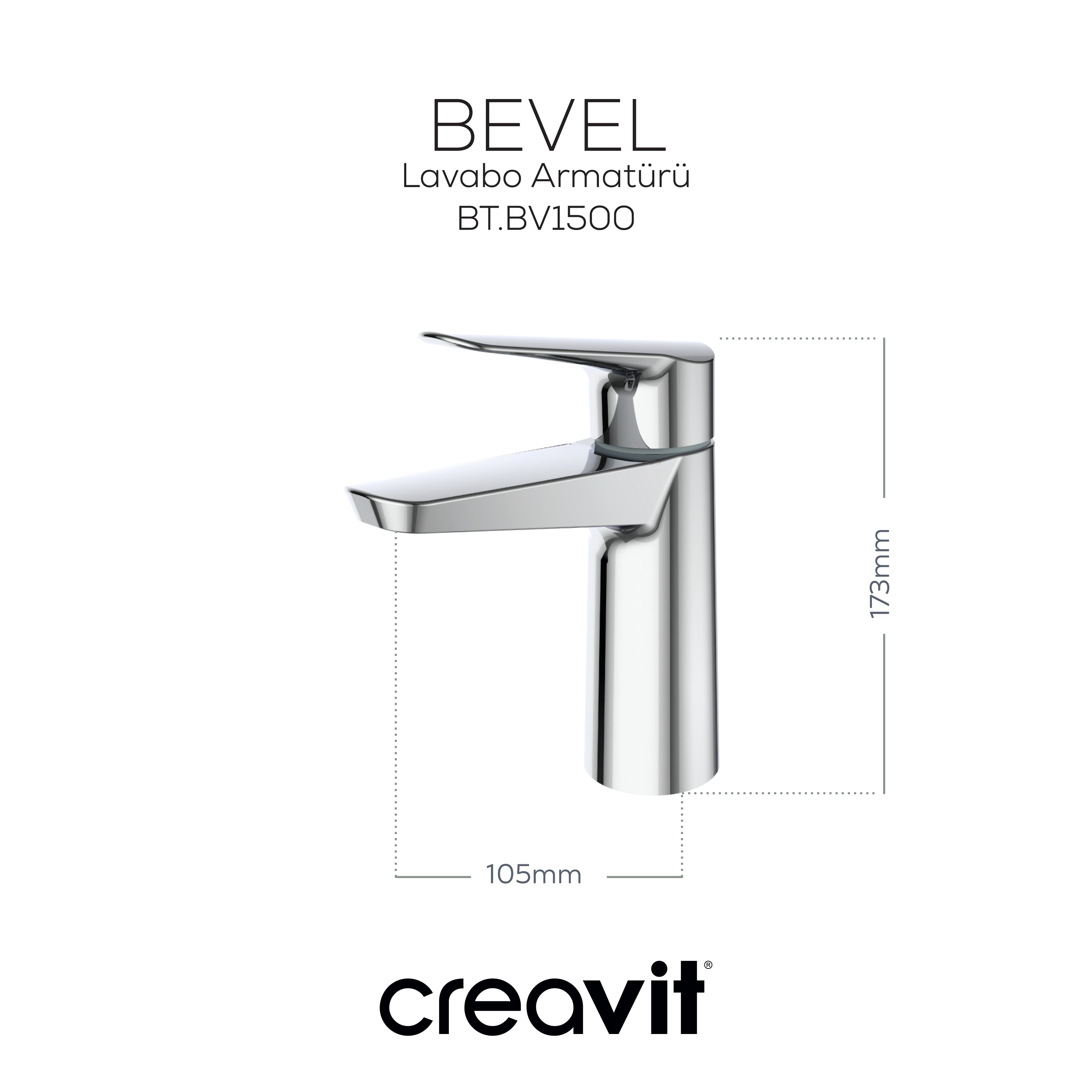 Bevel Lavabo Armatürü Krom