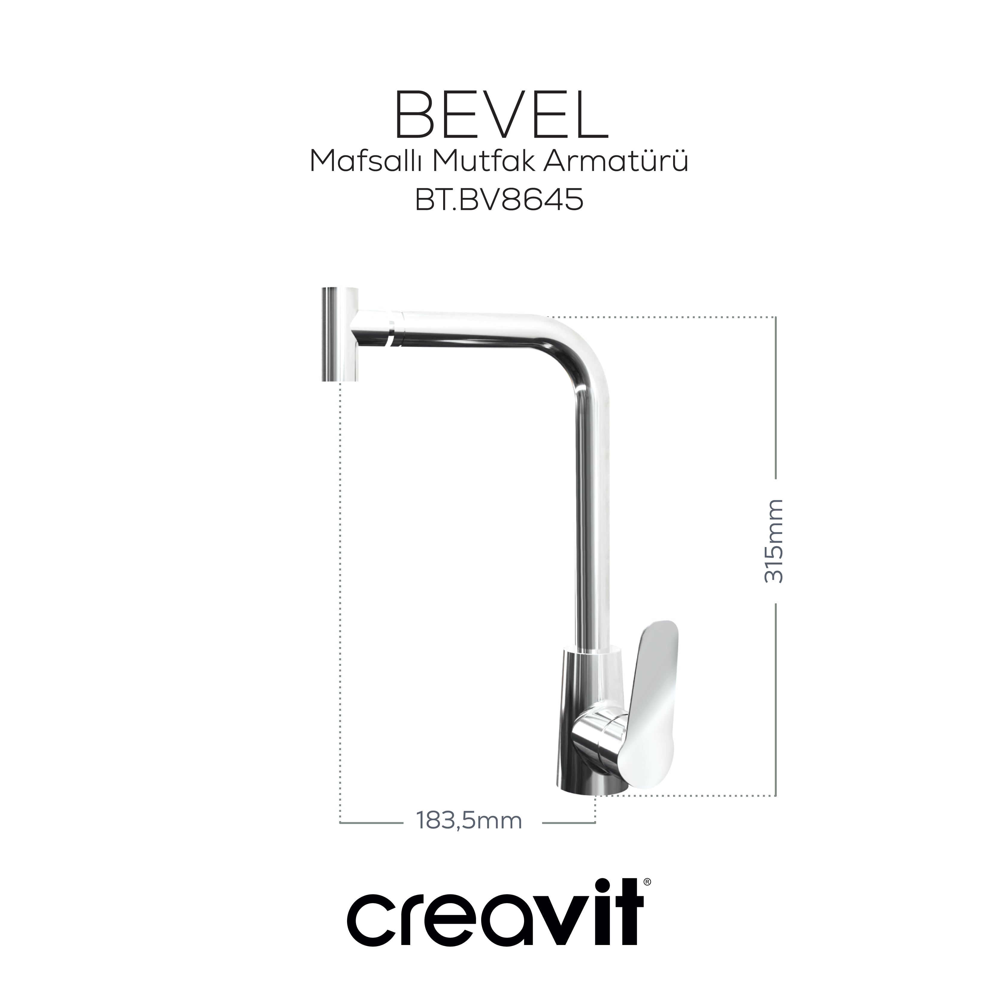 Bevel Mafsallı Mutfak Armatürü