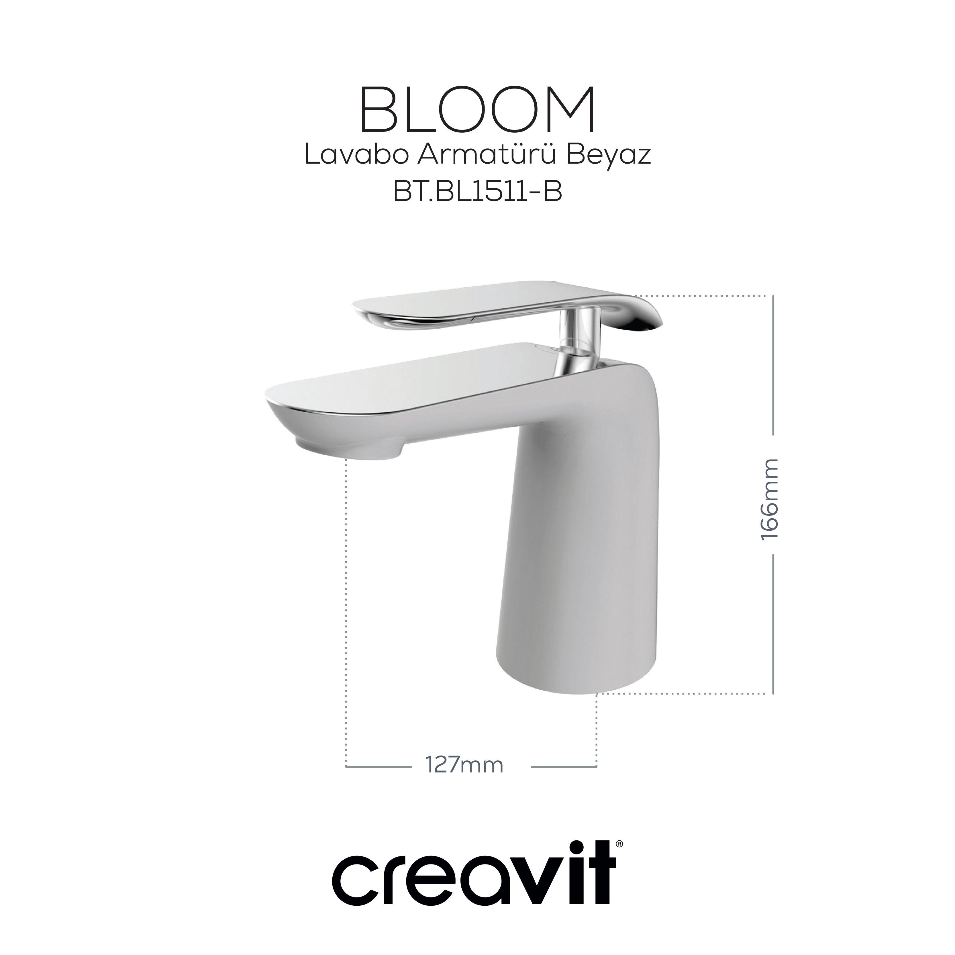Bloom Lavabo Armatürü Beyaz - Creavit | Banyo Bu Tarafta