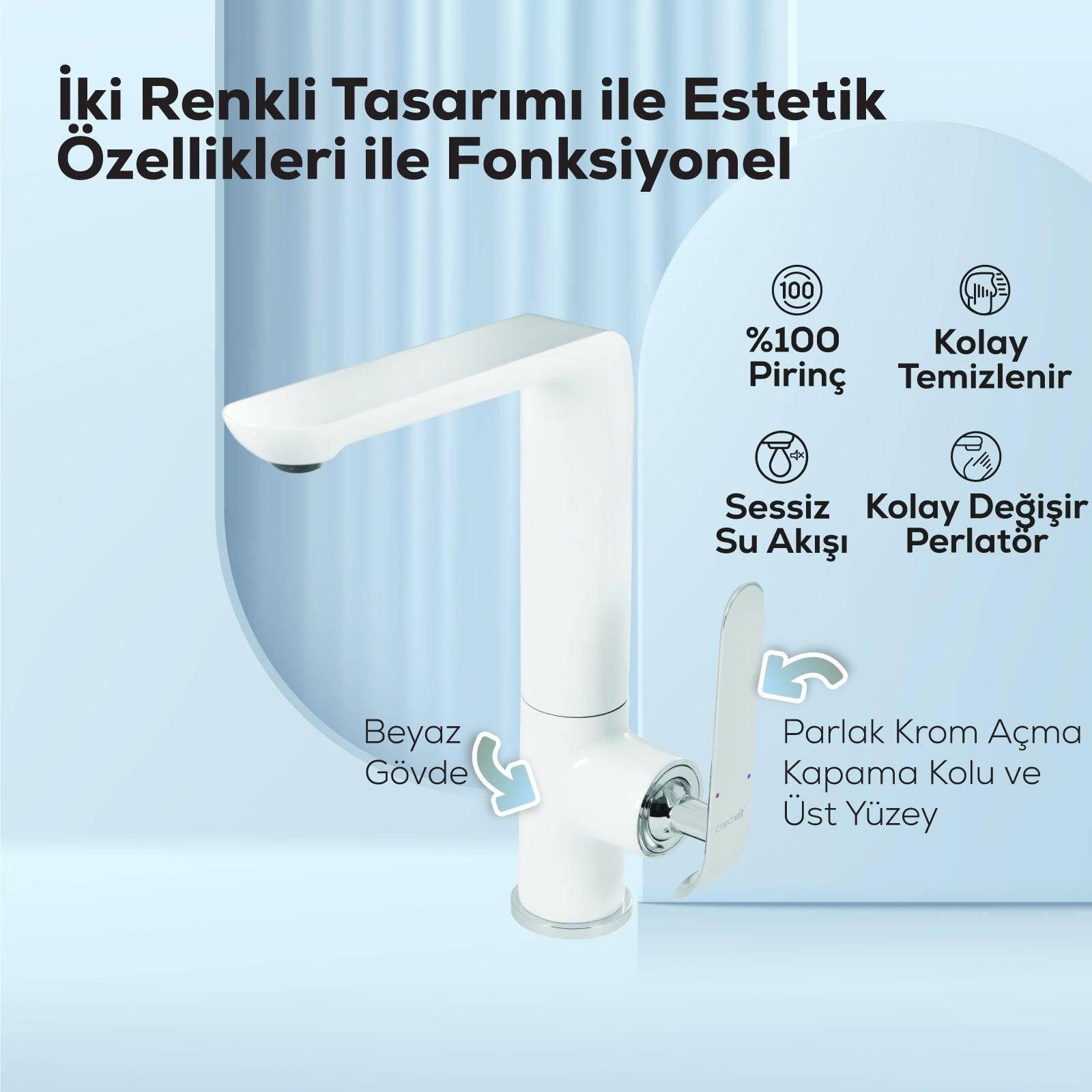 Bloom Mutfak Armatürü Beyaz - Creavit | Banyo Bu Tarafta