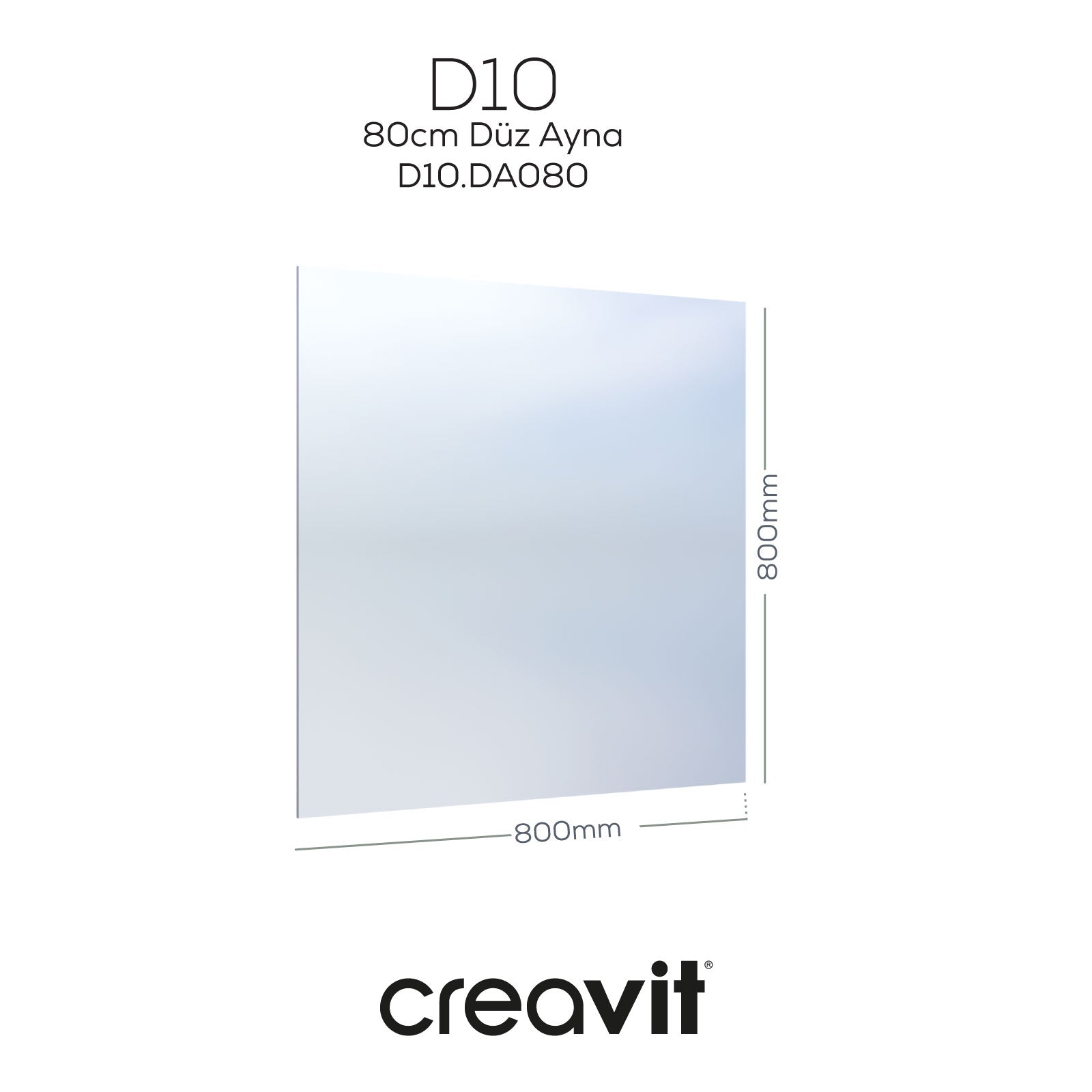 D10 80 cm Düz Ayna - Creavit | Banyo Bu Tarafta