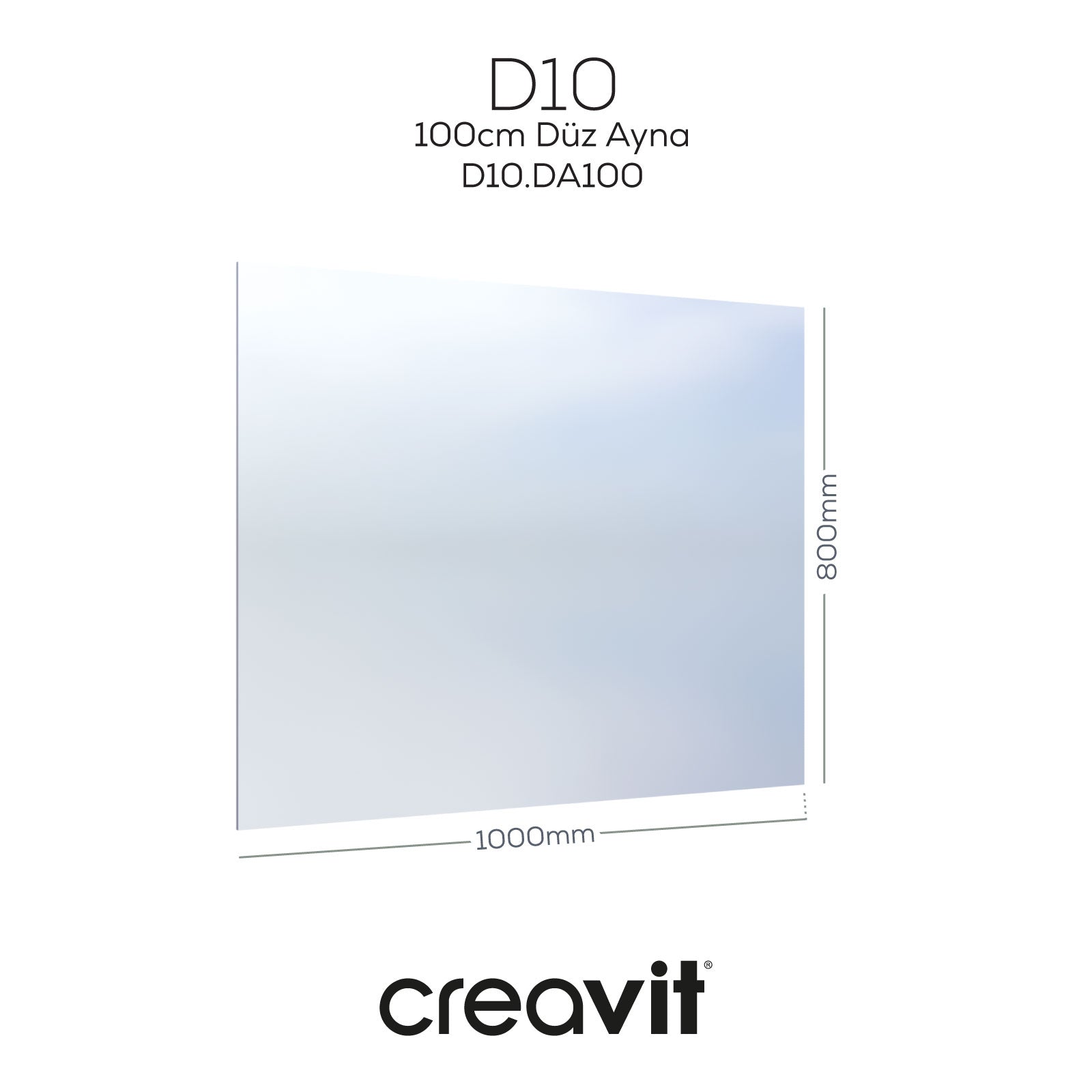 D10 100 cm Düz Ayna - Creavit | Banyo Bu Tarafta