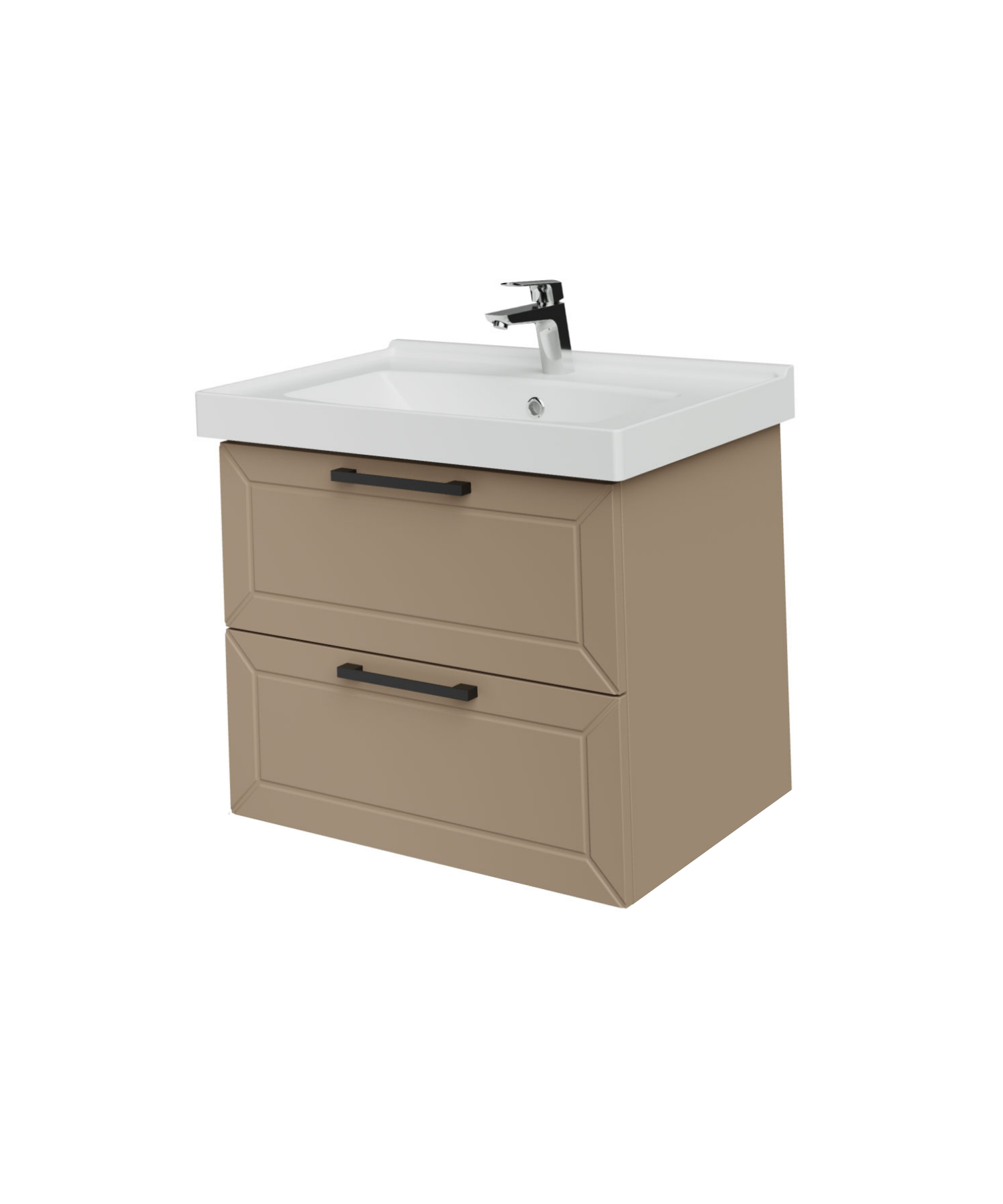 D20 65 Cm İki Çelmeceli Lavabo Dolabı Dafne Lake Kapak