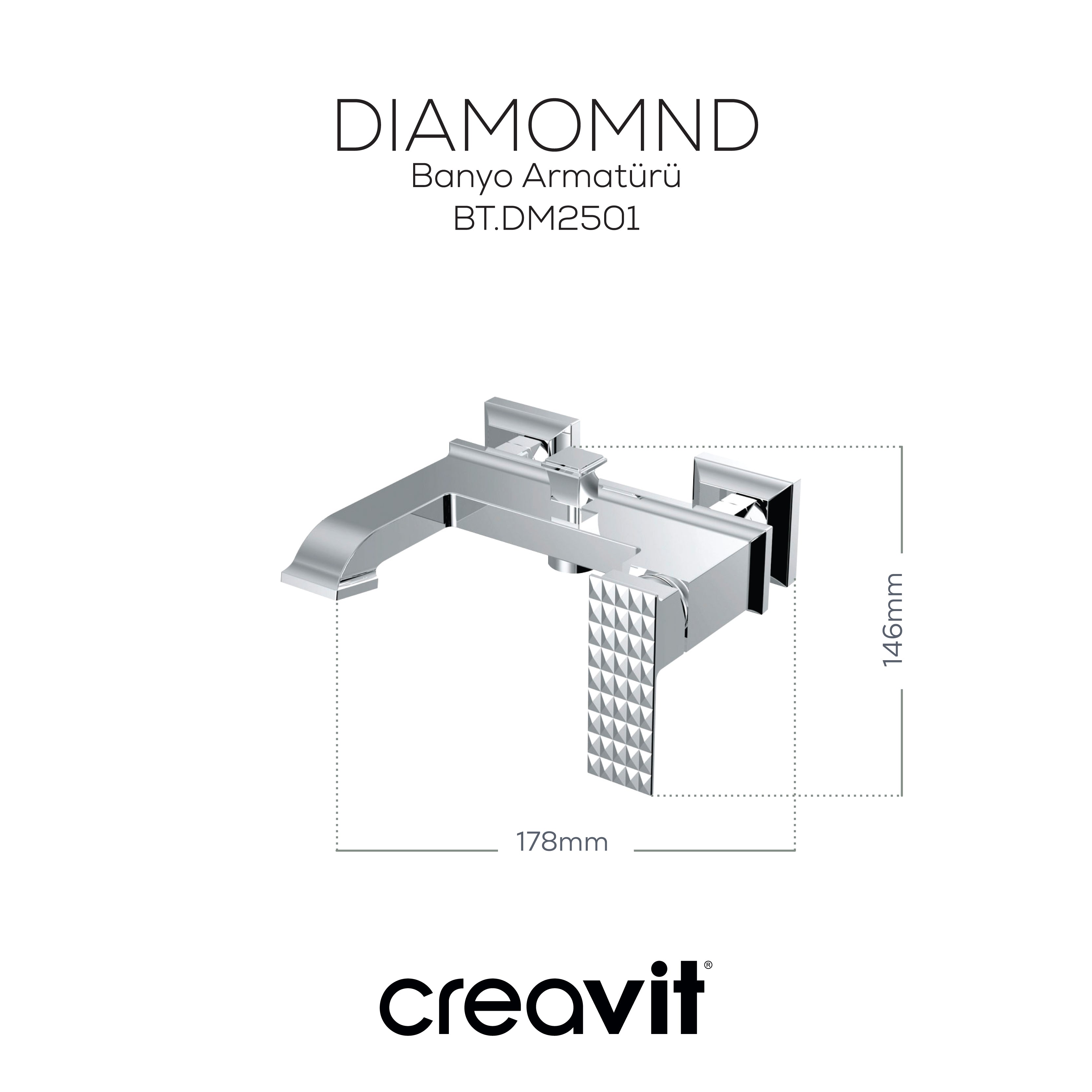 Diamond Banyo Armatürü Krom - Creavit | Banyo Bu Tarafta