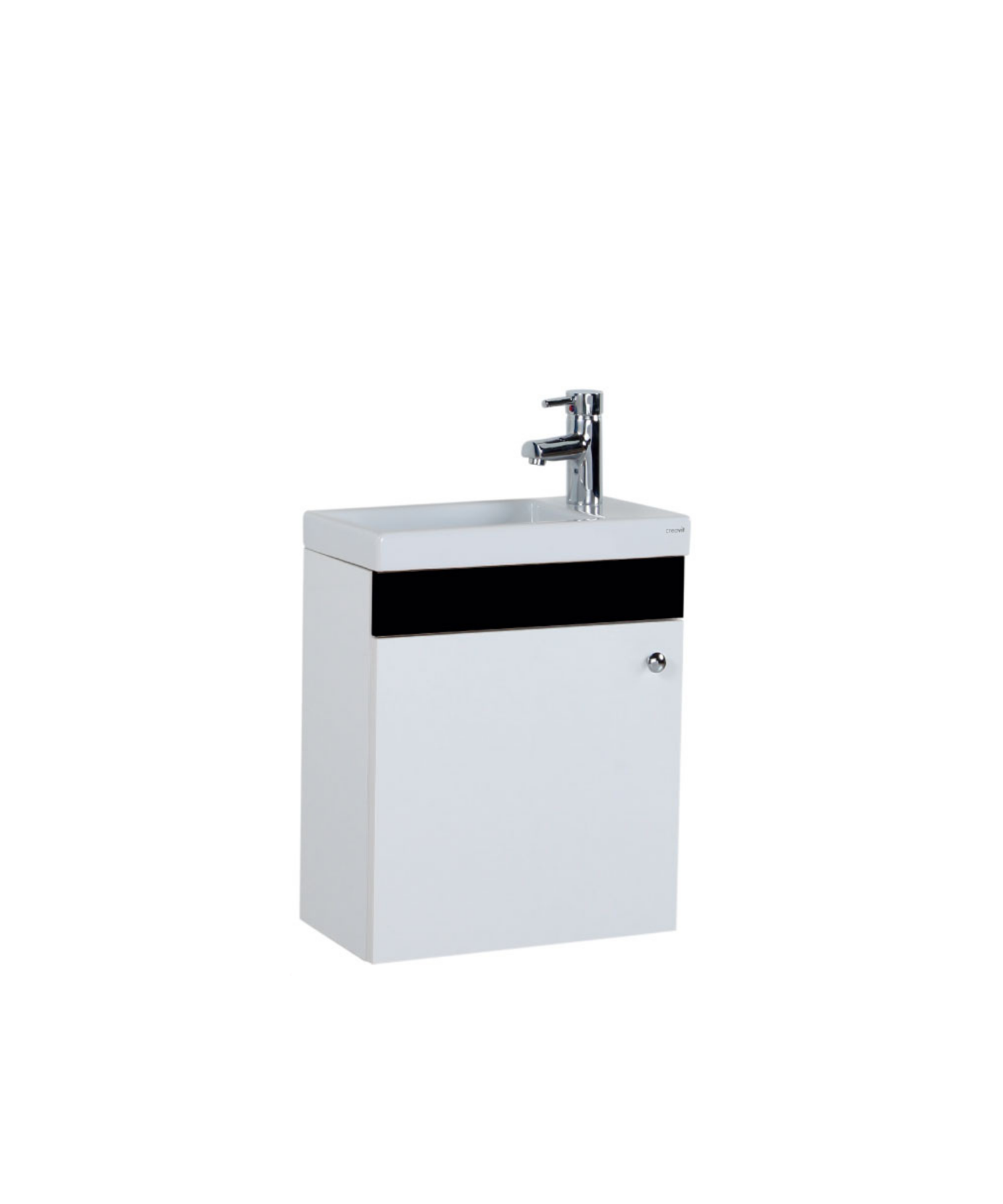 Elmas Lavabo Dolabı 45 cm Beyaz-Siyah