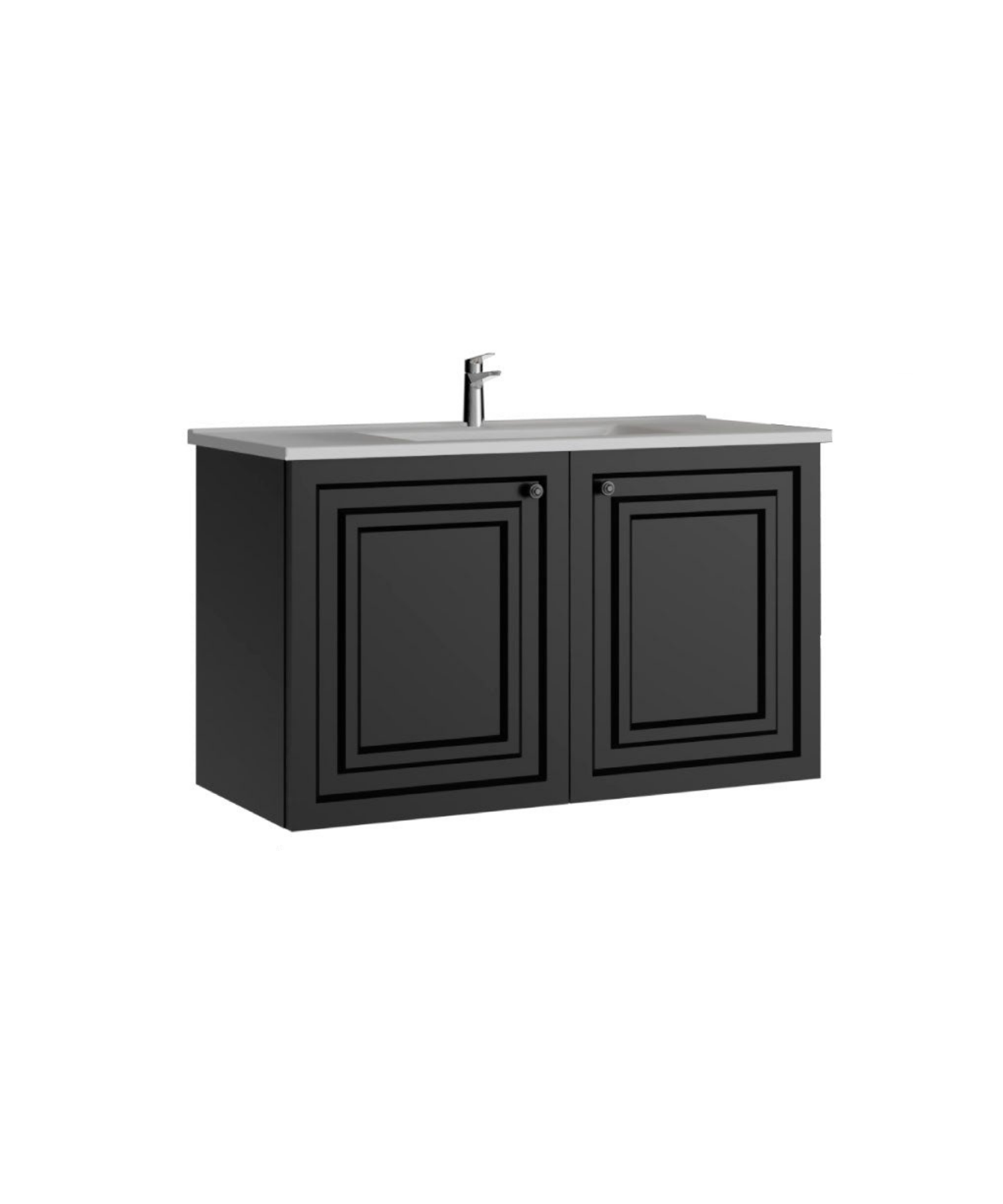 Kayra Lavabo Dolabı Kapaklı 100cm Mat Antrasit