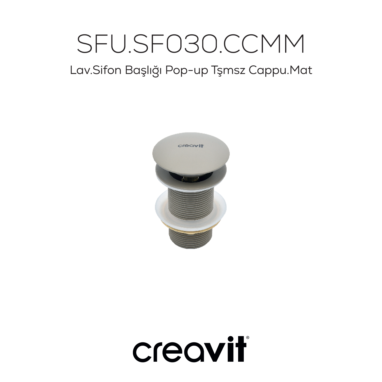 Sink Siphon Head Pop-Up Non-Overflow Mat Cappuccino