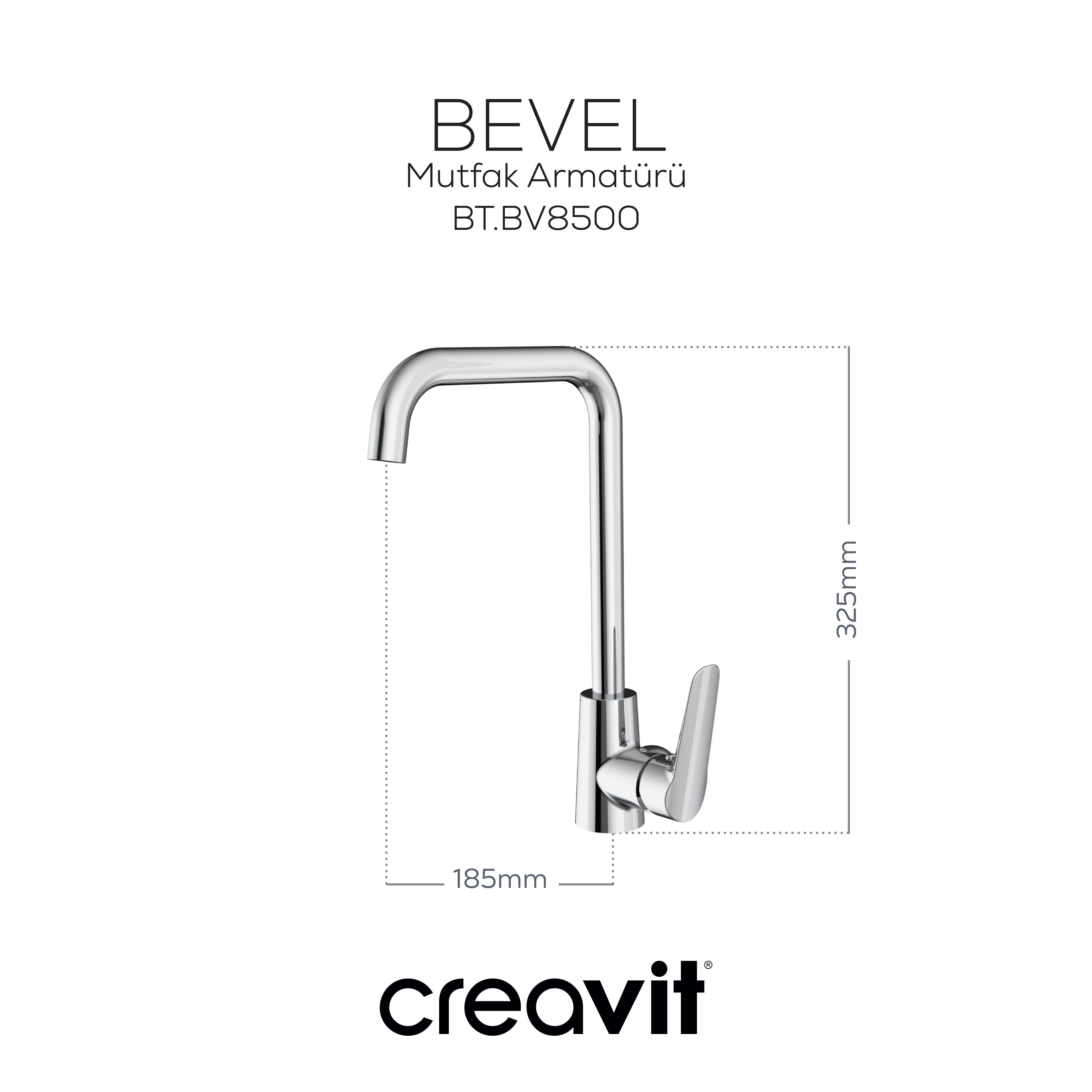 Bevel Mutfak Armatürü Krom