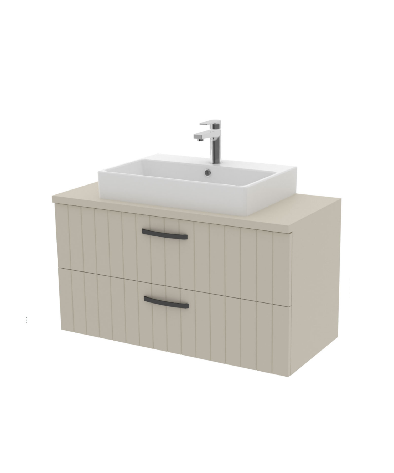 D10 Next Lavabo Dolabı İki Çekmeceli 100 cm Dafne Gövde Lake Kapak