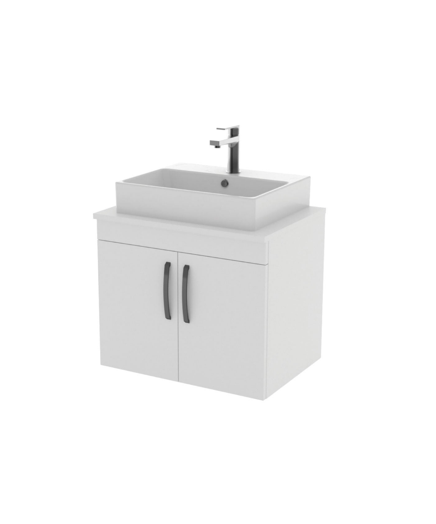 D10 Next Lavabo Dolabı Kapaklı 65 cm Beyaz Melamin Kapak