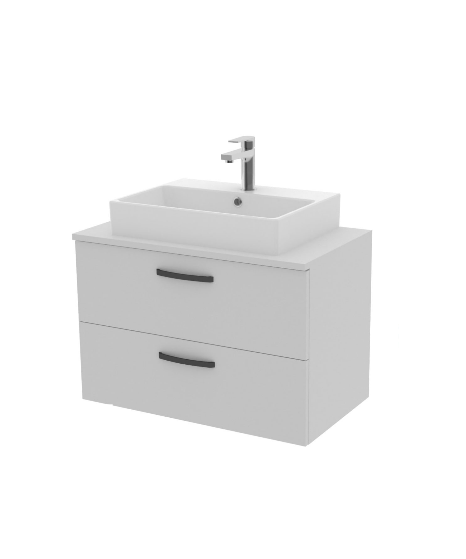 D10 Next Lavabo Dolabı İki Çekmeceli 80 cm Beyaz Kapak