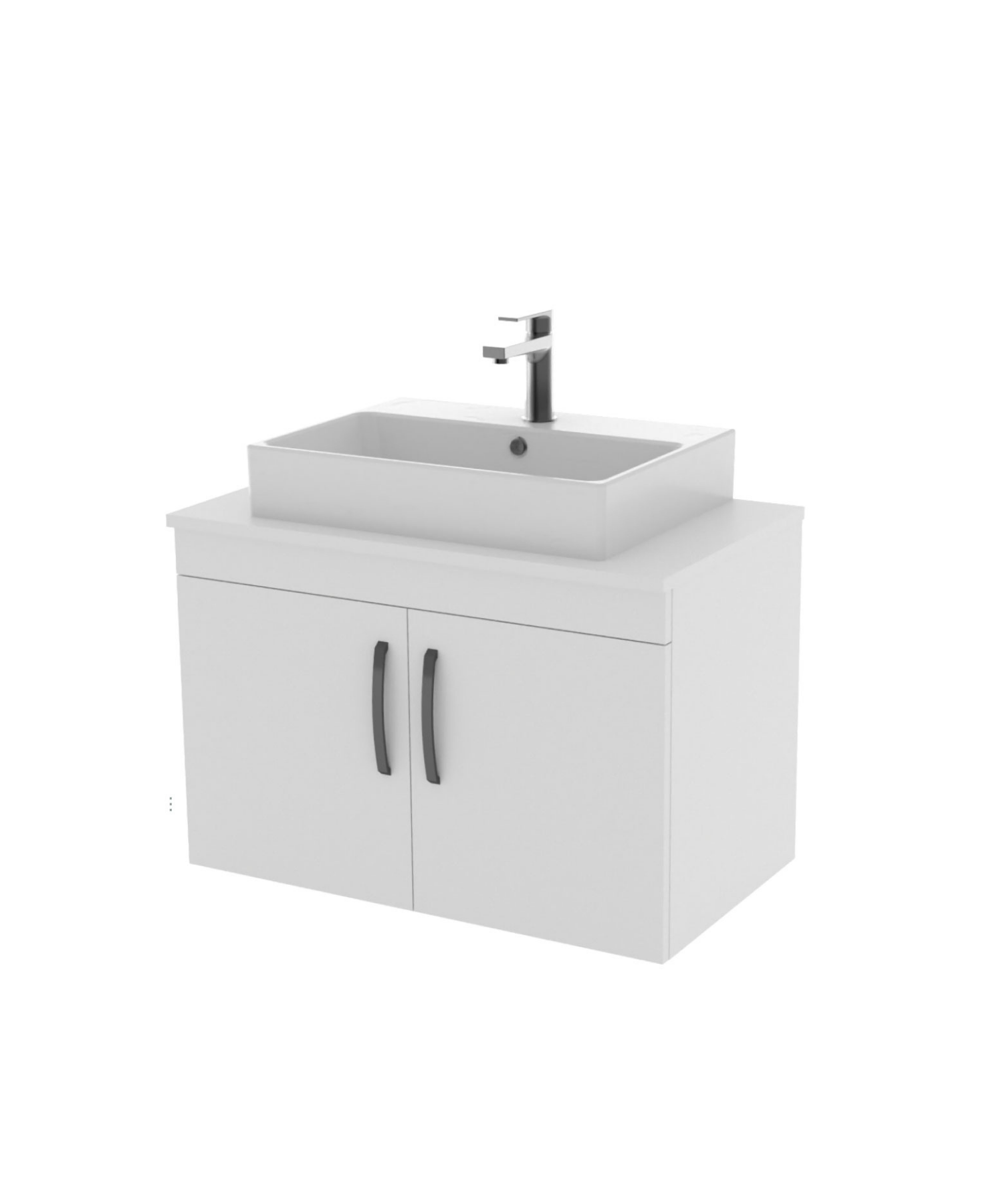 D10 Next Lavabo Dolabı Kapaklı 80 cm Beyaz Melamin Kapak