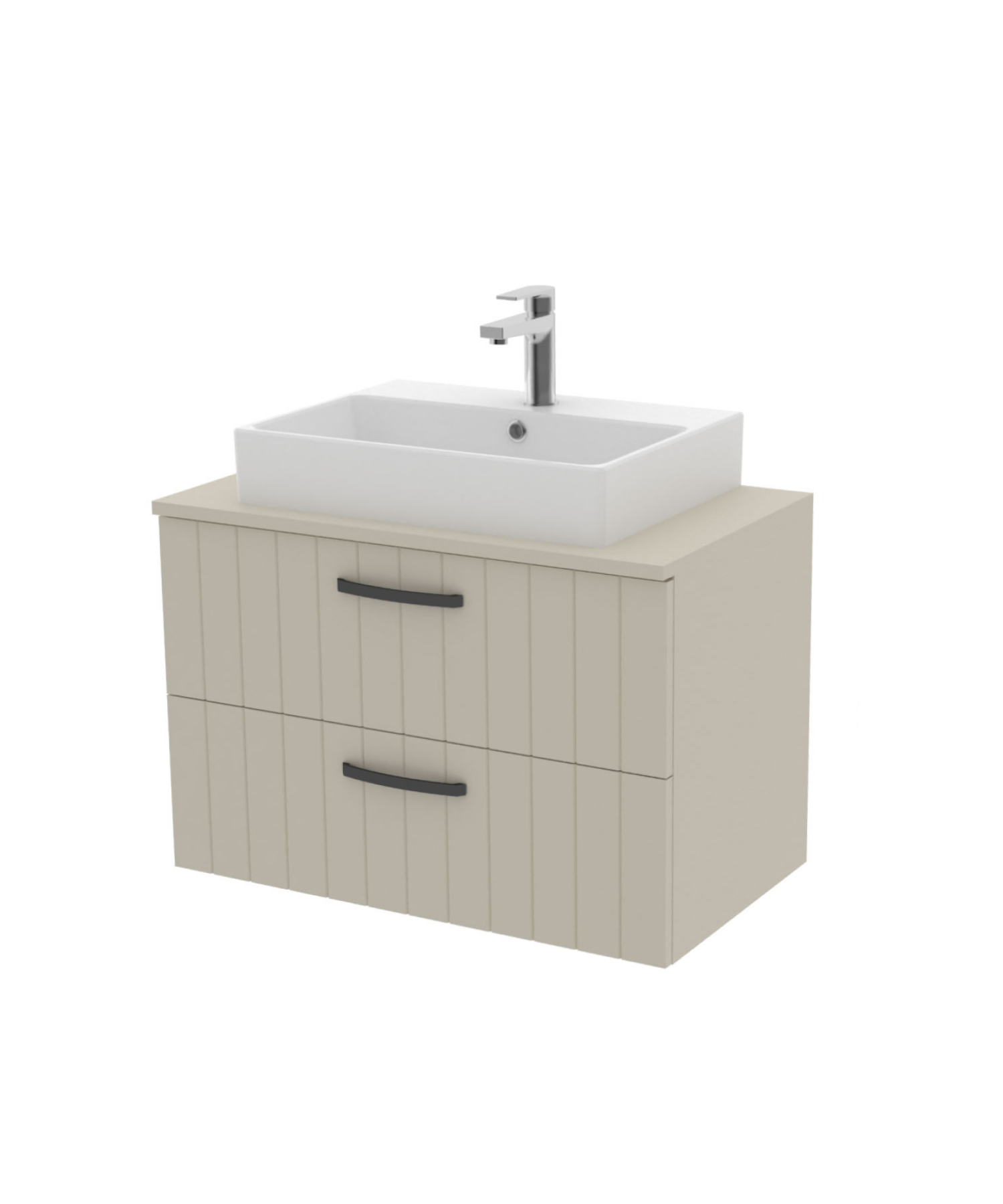 D10 Next Lavabo Dolabı İki Çekmeceli 80 cm Dafne Lake Kapak