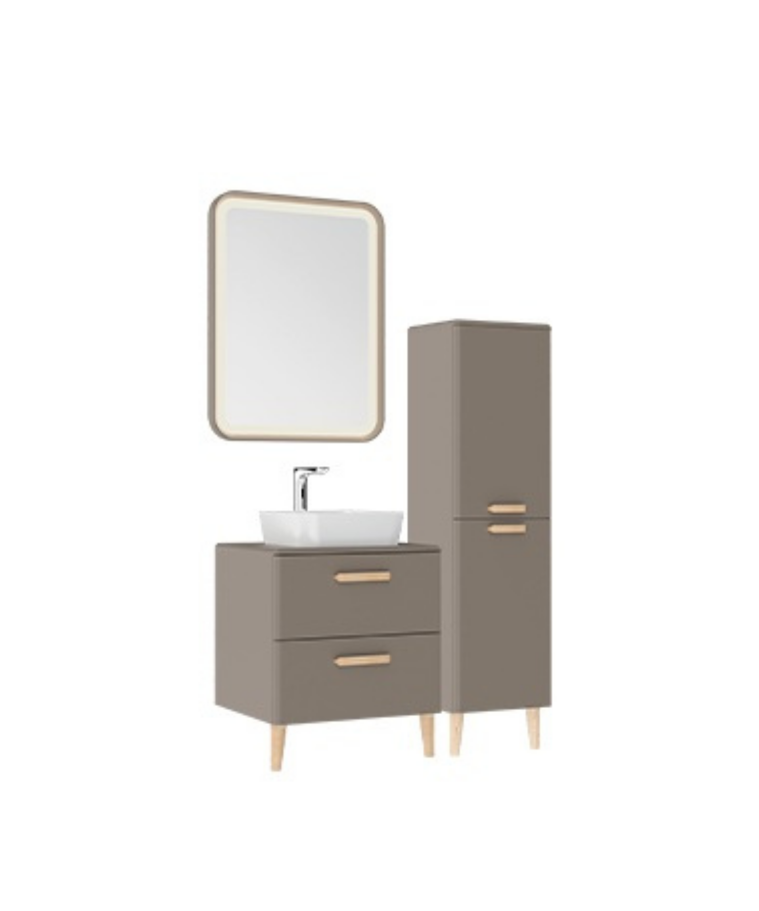 Patara Lavabo Dolabı 60 cm Mat Cappuccino