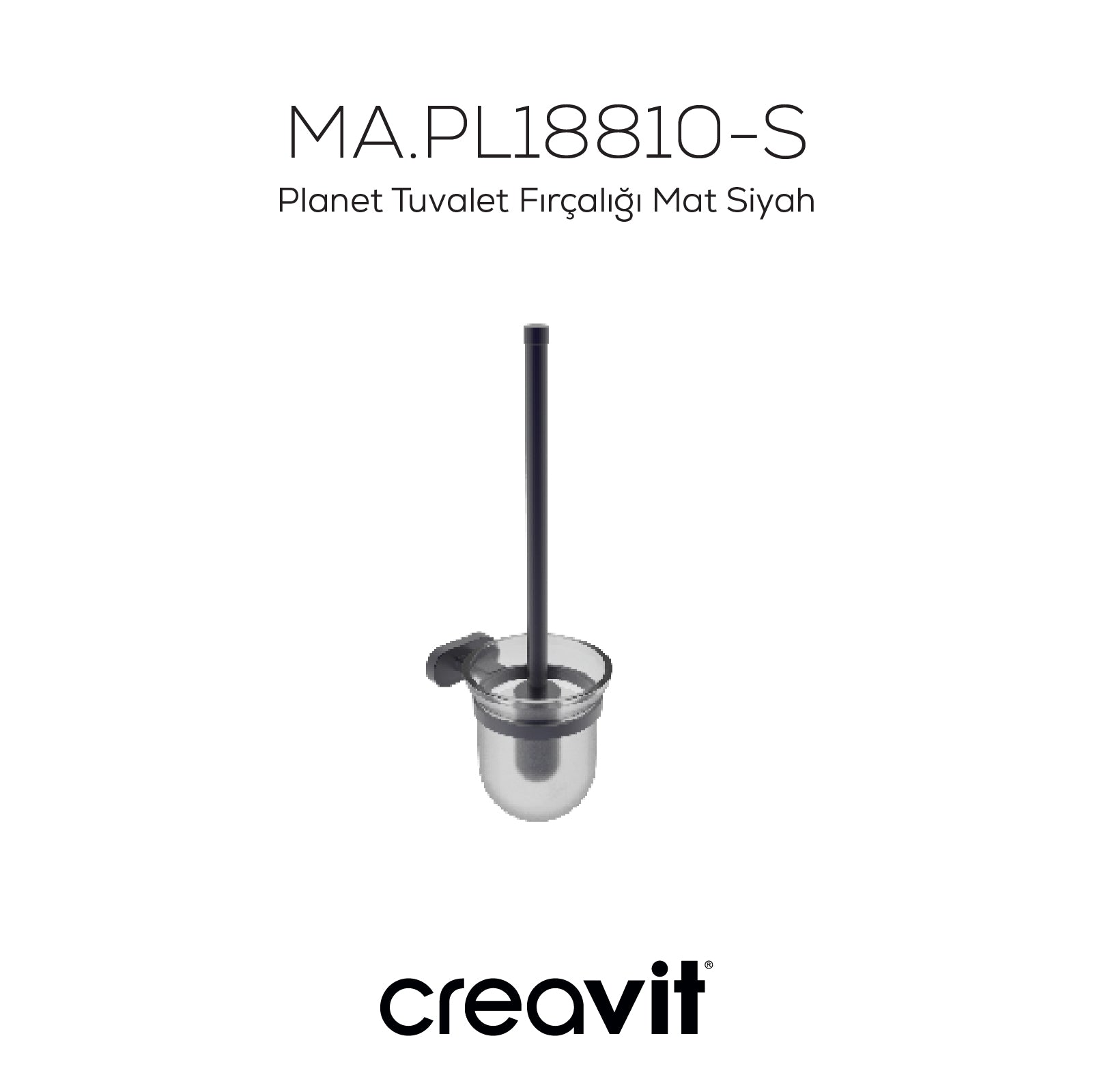 Planet Toilet Brush Holder Matte Black