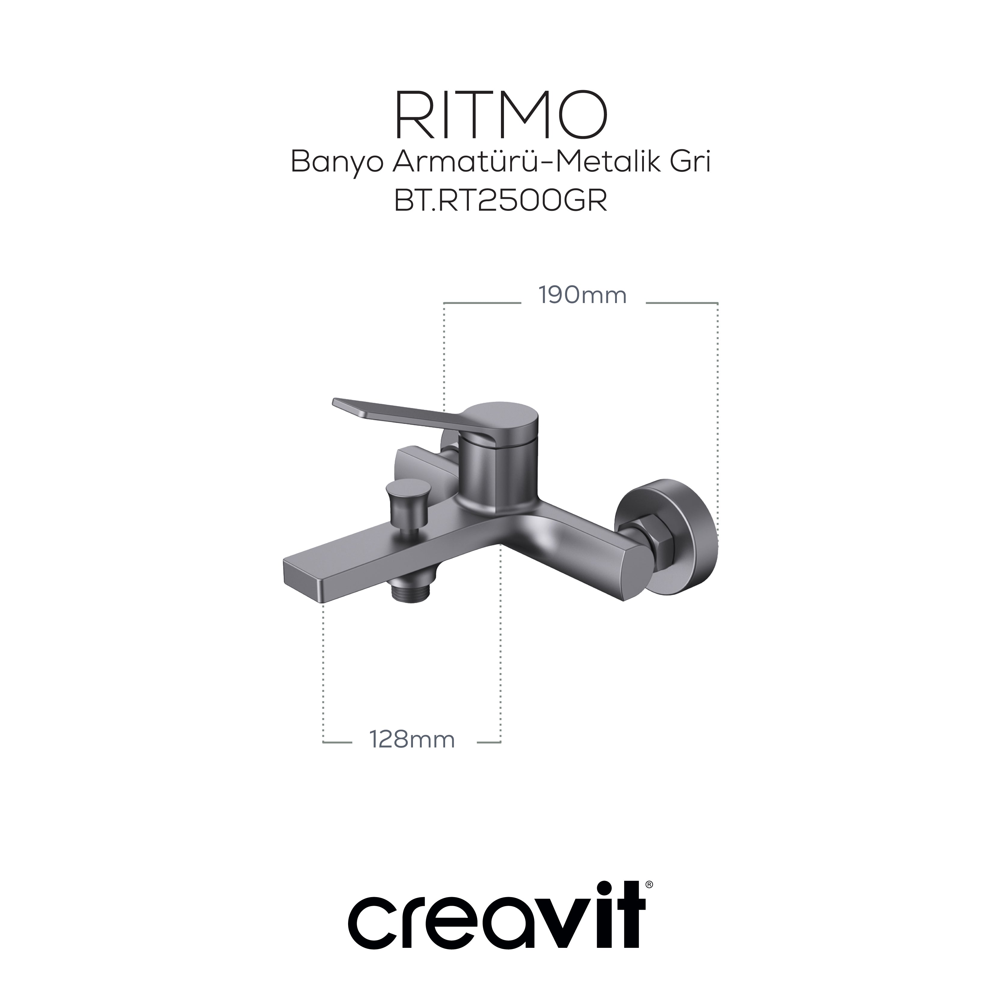 Ritmo Bathroom Faucet Metallic Gray 