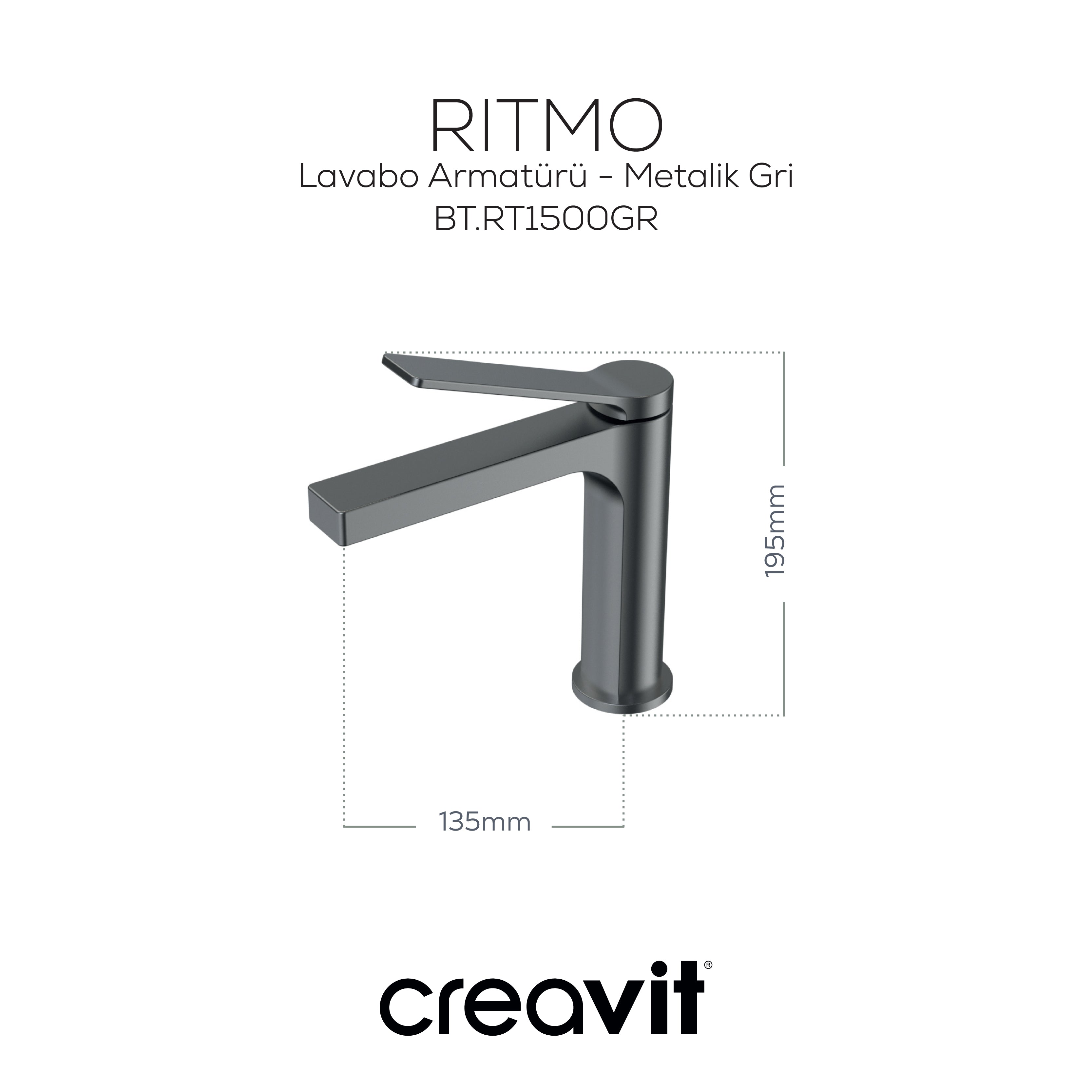 Ritmo Sink Faucet Metallic Gray 