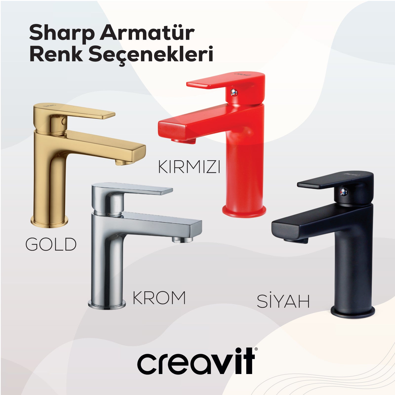 Sharp Lavabo Armatürü Altın