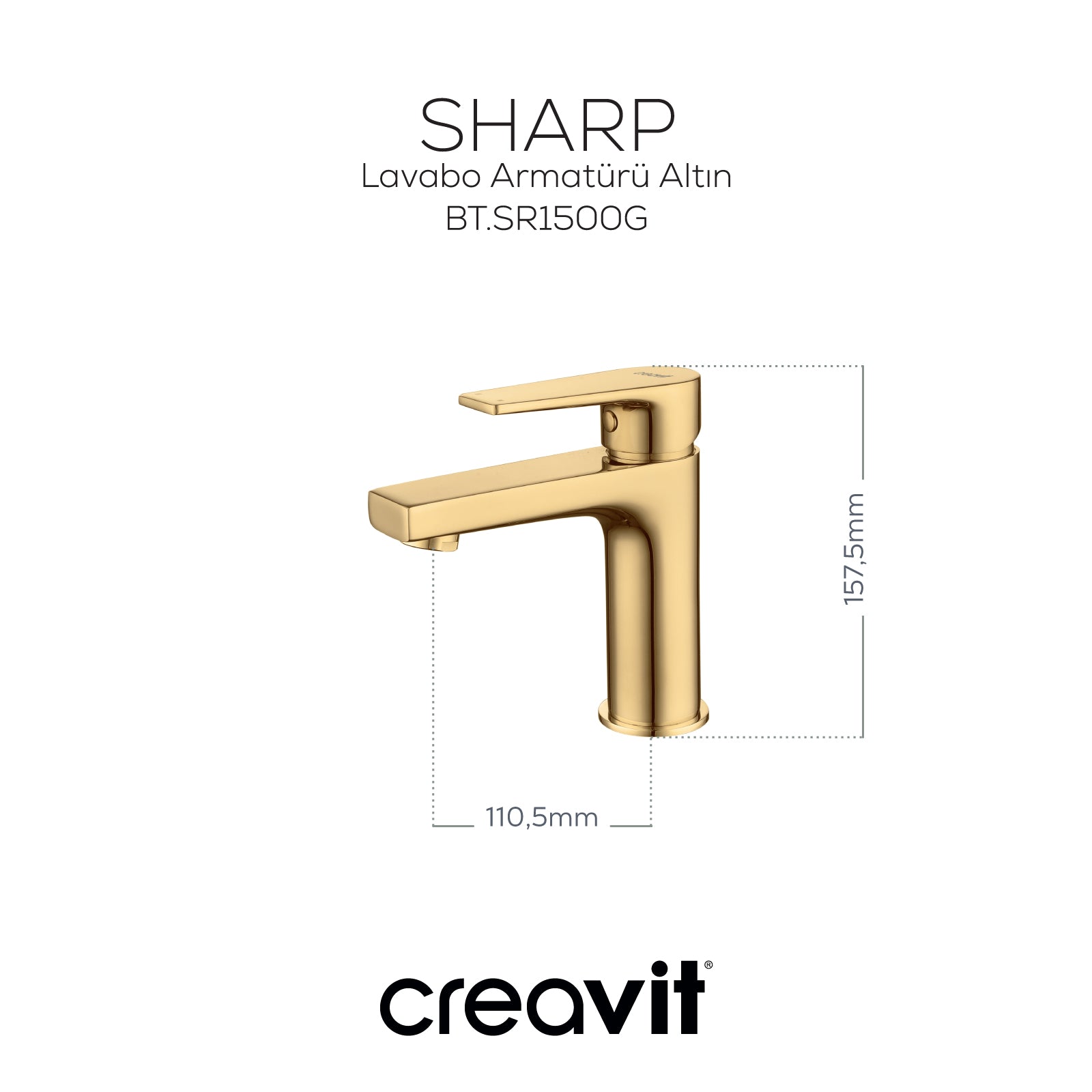Sharp Sink Faucet Gold 