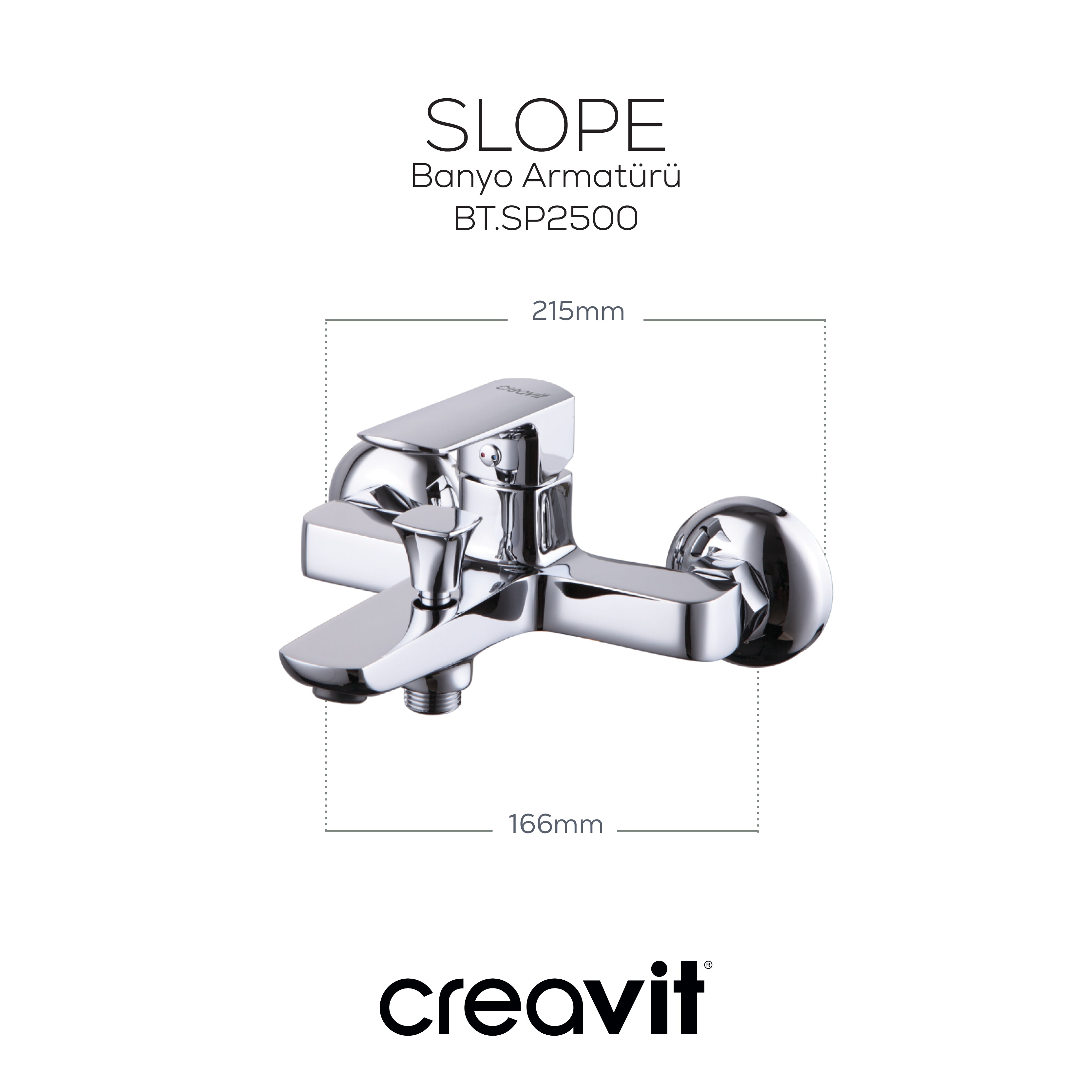 Slope bathroom Fixture Chrome 