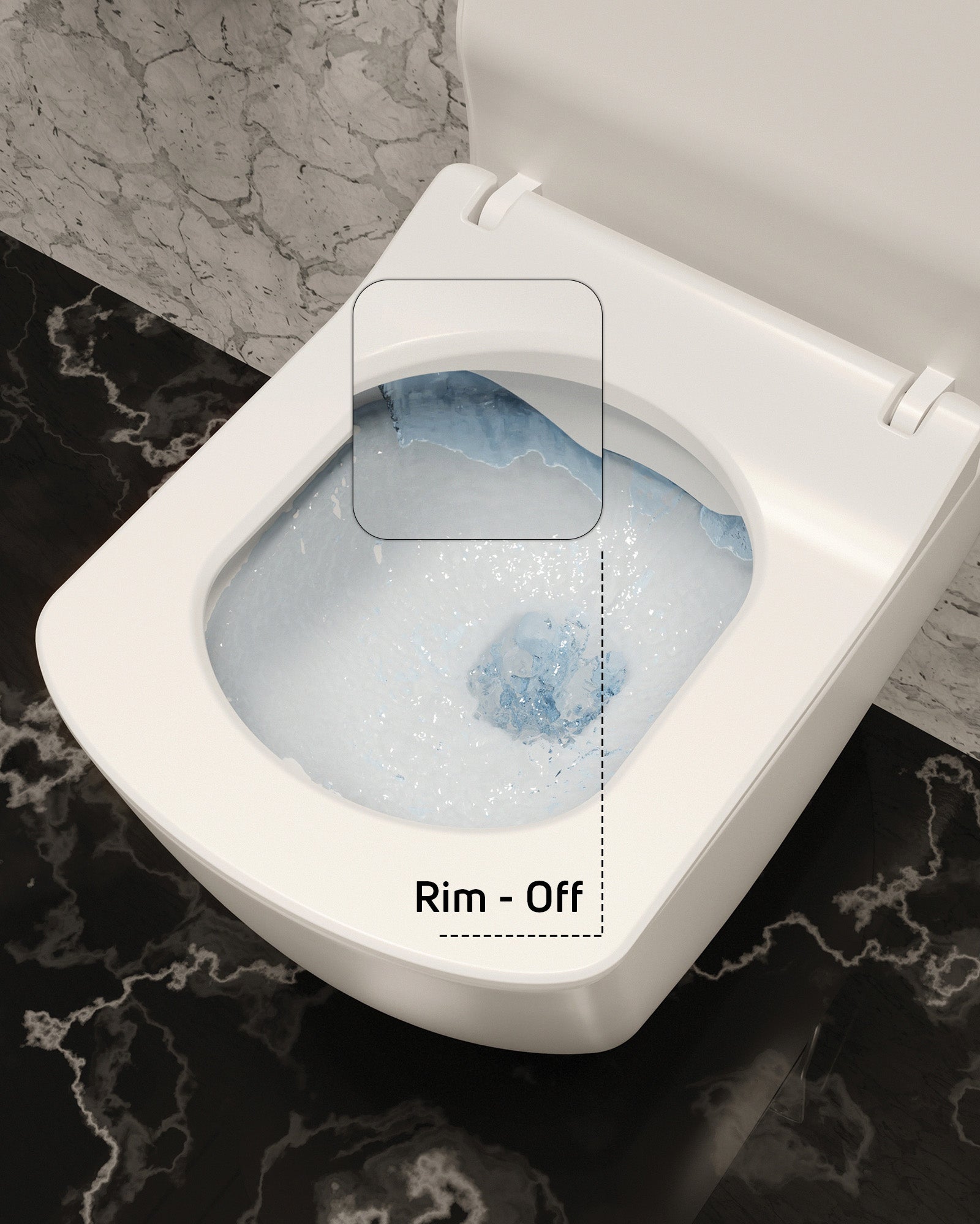 Elegant Rim-Off Wall Hung WC White 