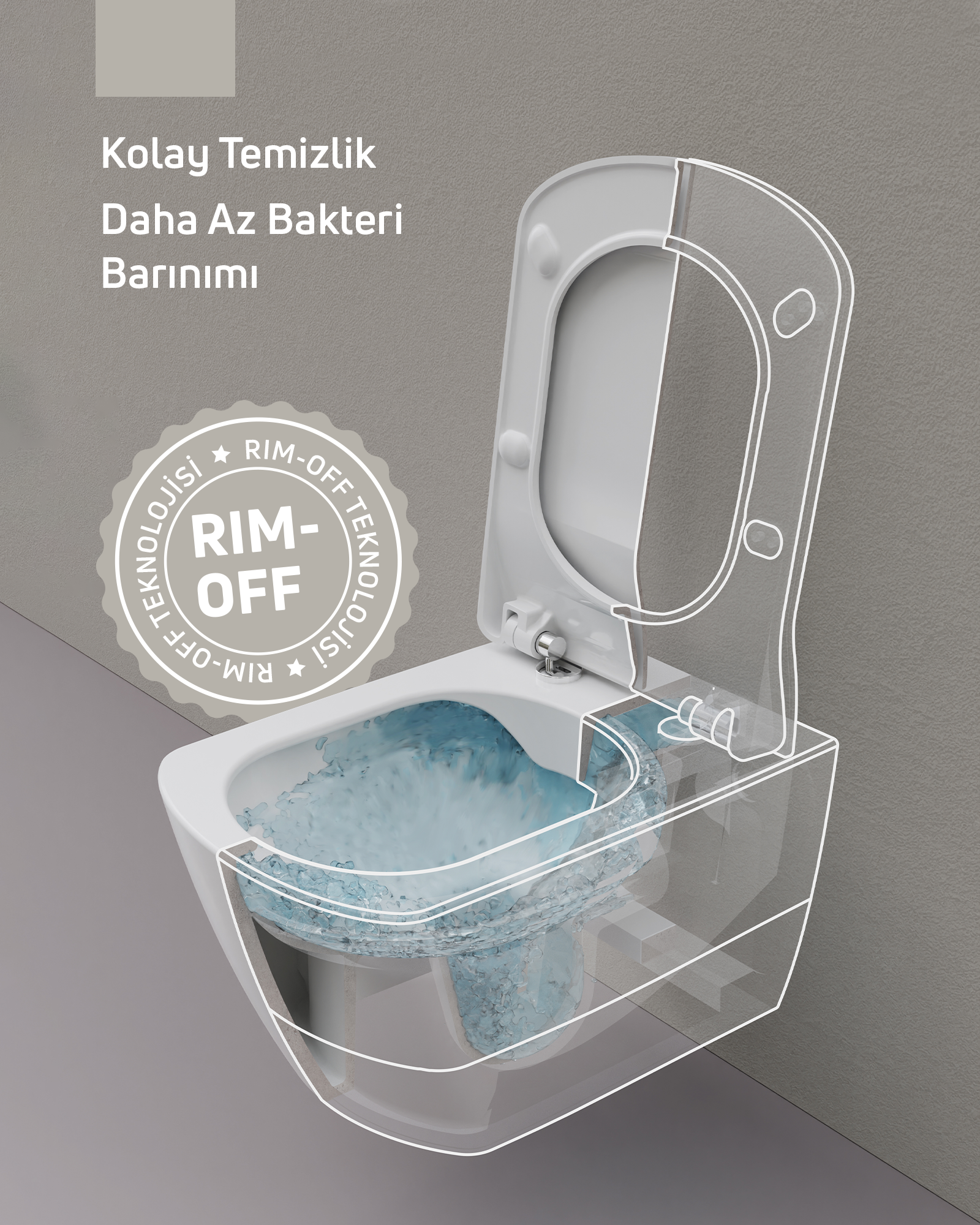 Free Rim-Off Wall Hung WC Matte Anthracite - Set 