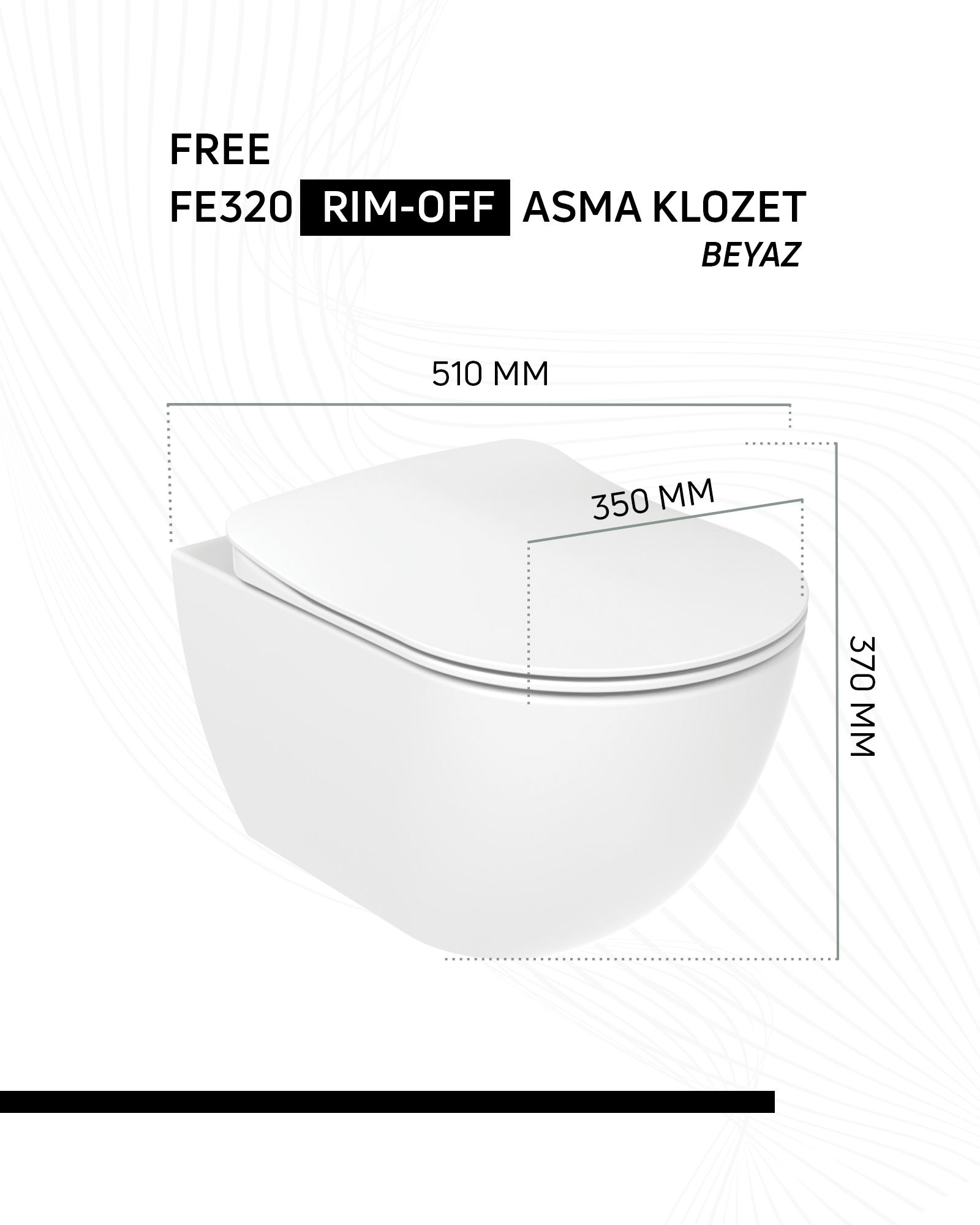 Free Rim-Off Wall Hung WC White 