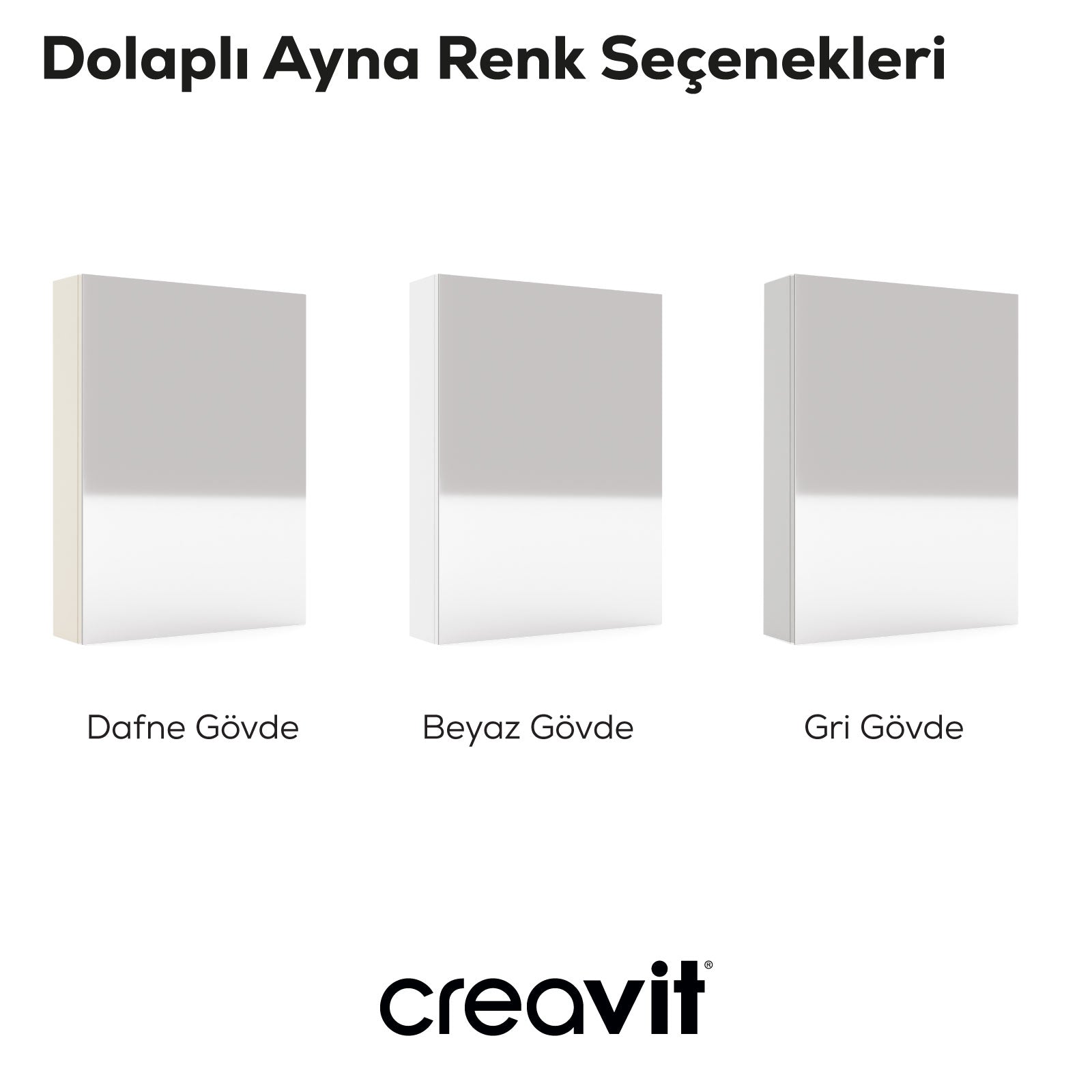 D10 100 cm Melamin Aynalı Dolap Beyaz