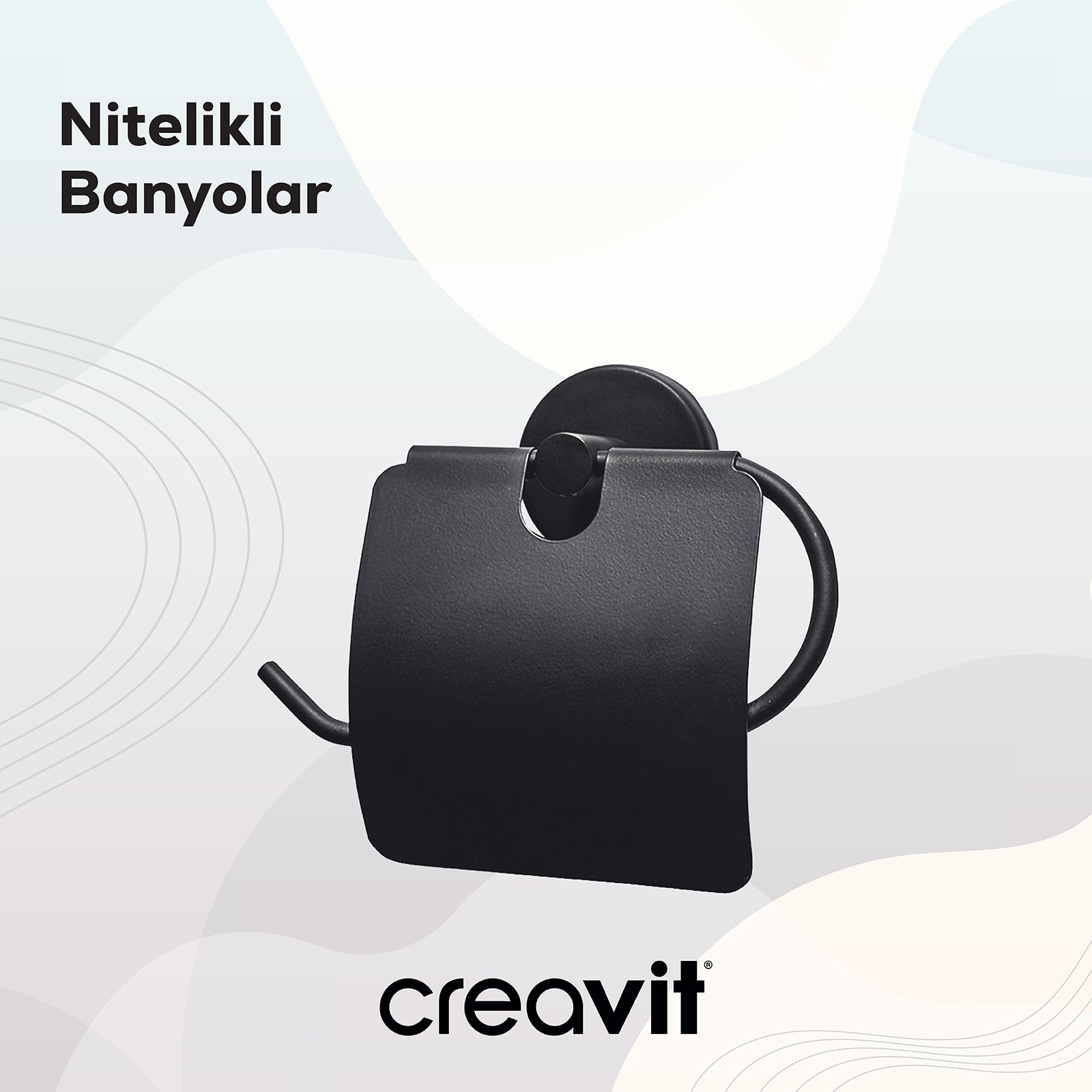 Drop Geniş Kapaklı Kağıtlık-Siyah
