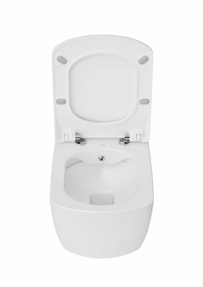 Elegant Rim-Off Duroplast Yavaş Kapanan Klozet Kapaklı İnci Mat Beyaz Set