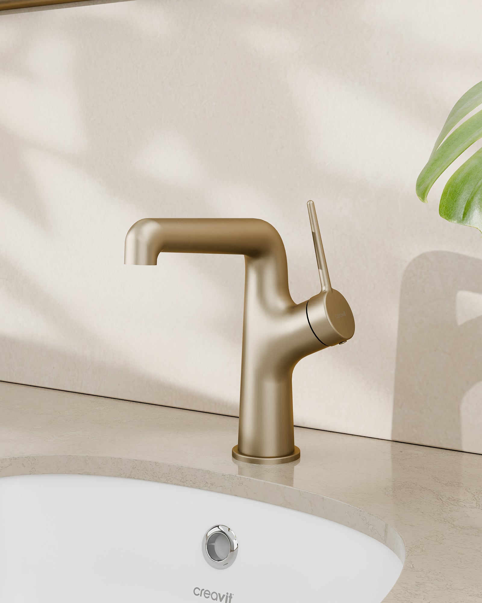 Flow Lavabo Armatürü Brush Gold