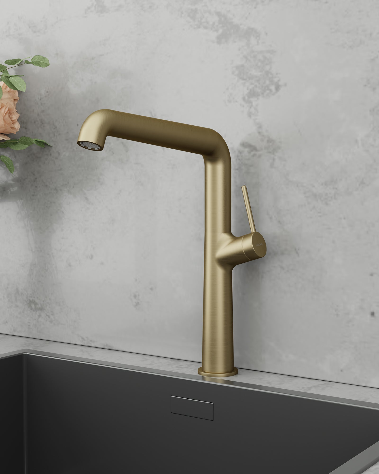 Flow Mutfak Armatürü Brush Gold