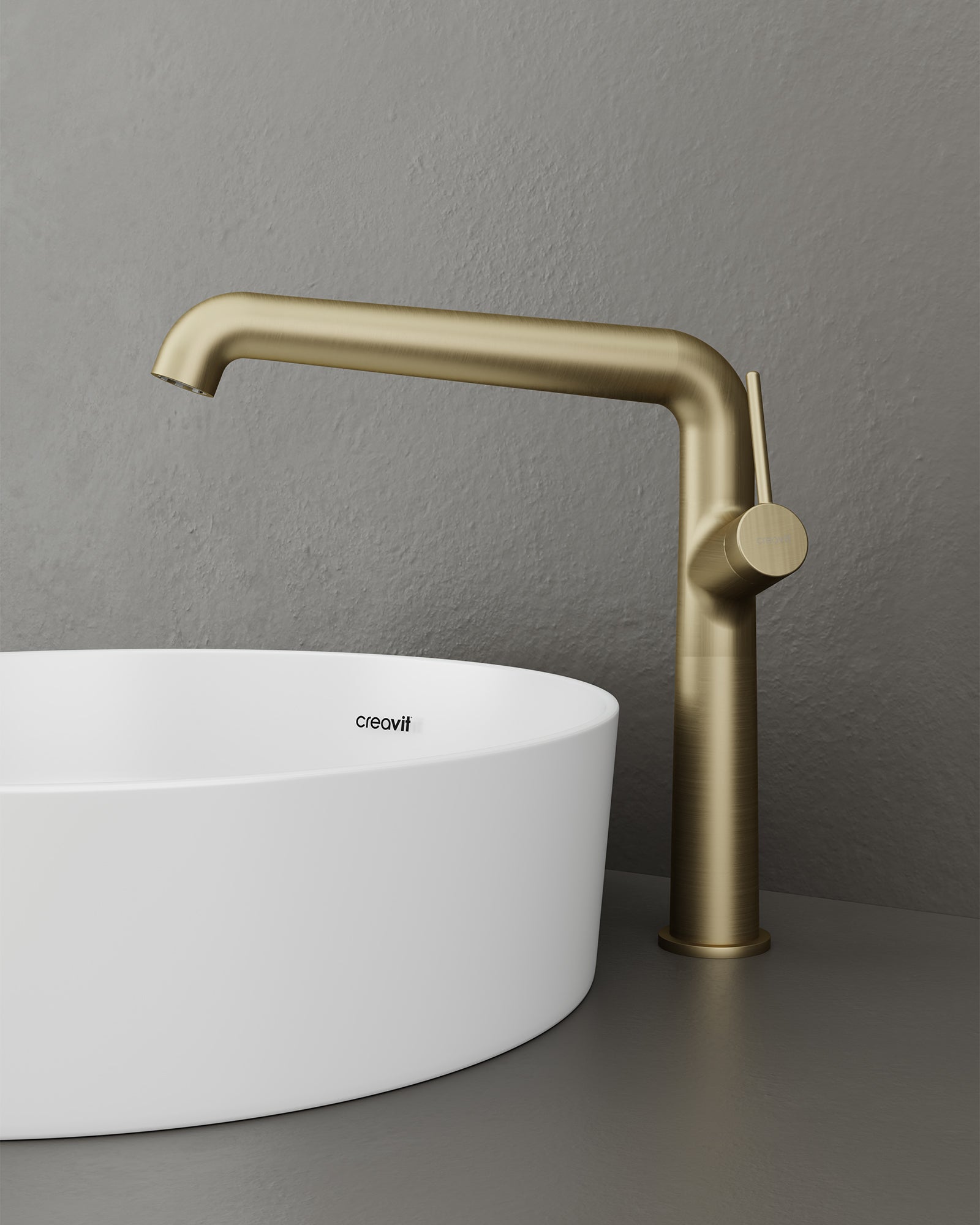 Flow Uzun Lavabo Armatürü Brush Gold
