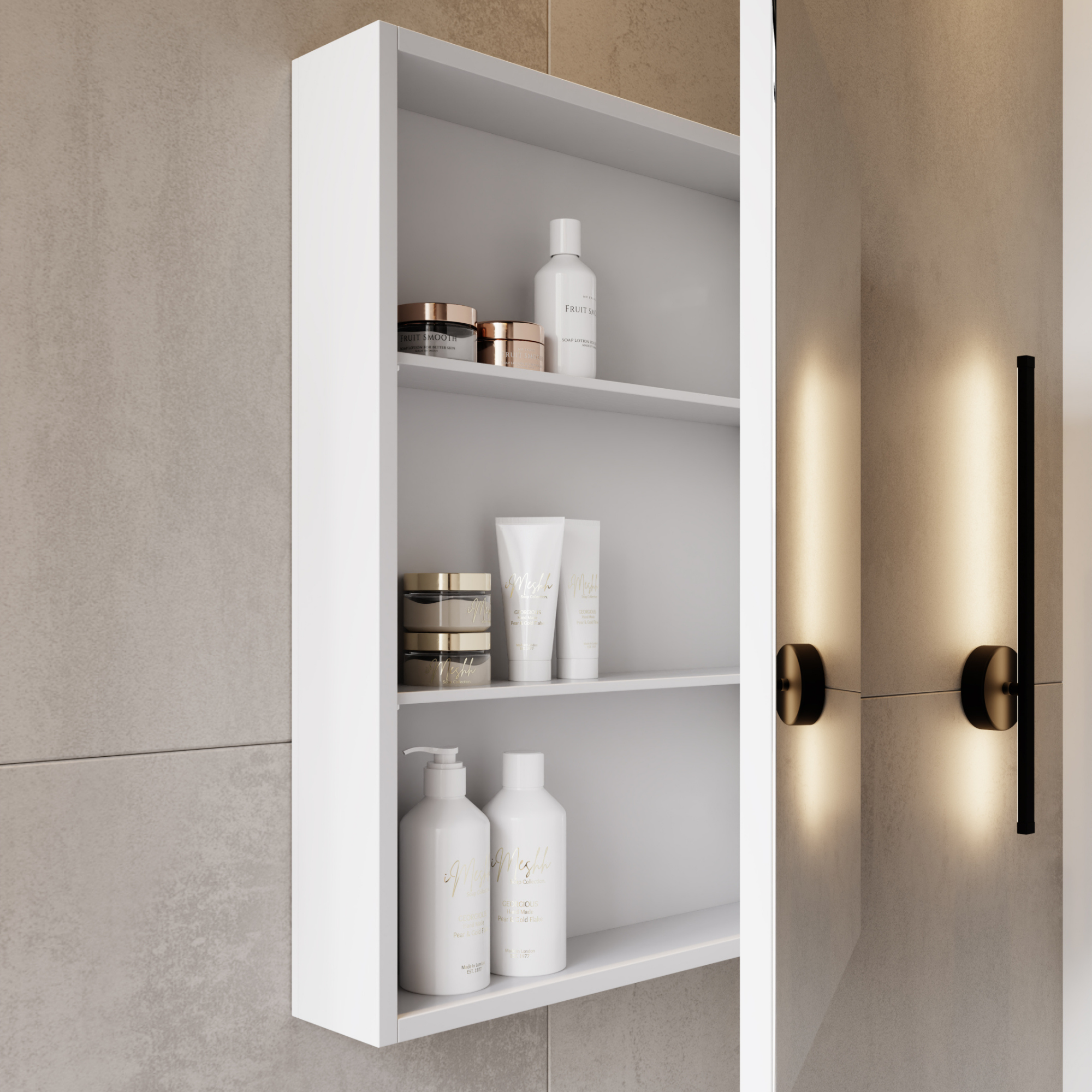Font Lavabo Dolabı 50 cm Beyaz-Bakır