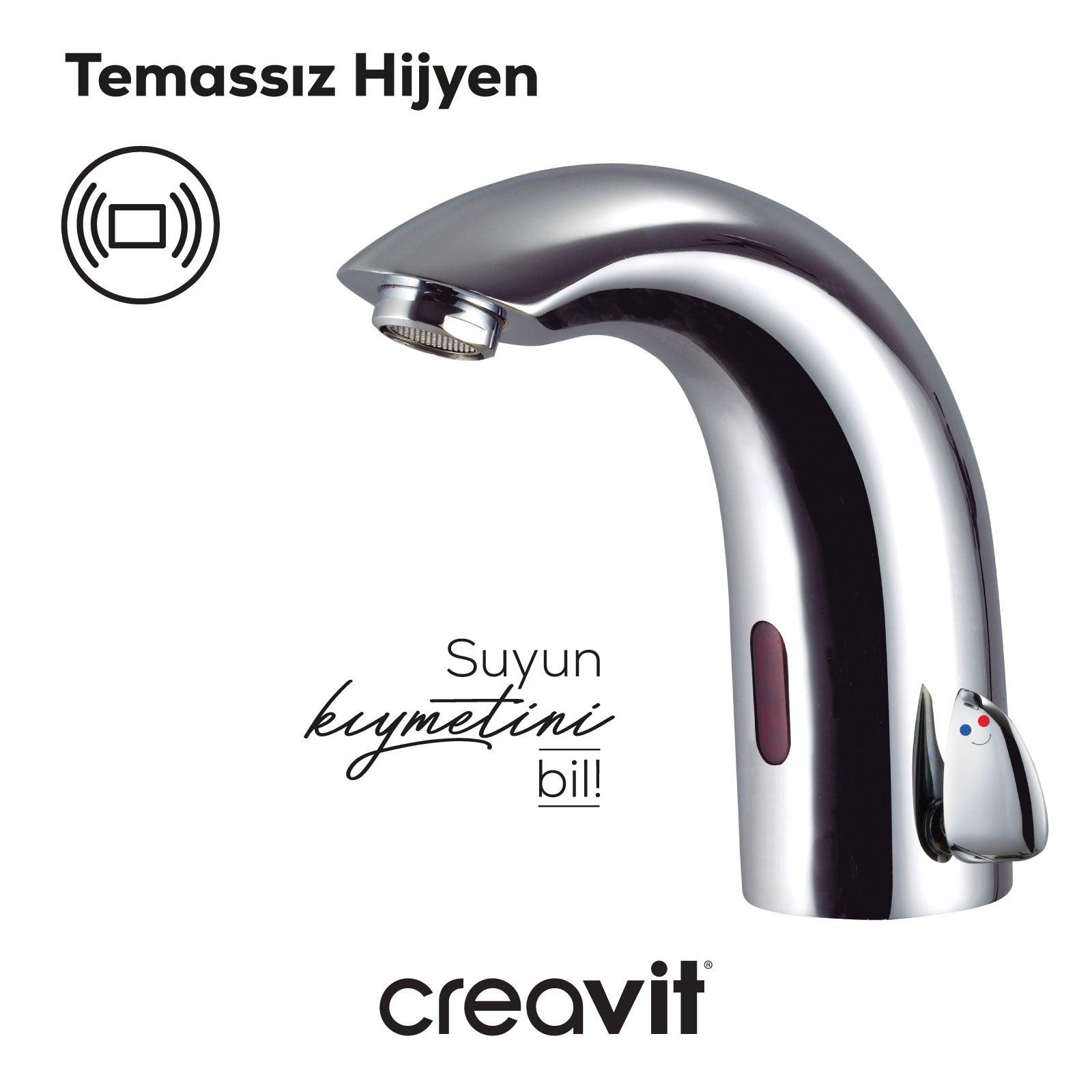 Fotoselli Lavabo Armatürü Çift Su Girişli AC/DC