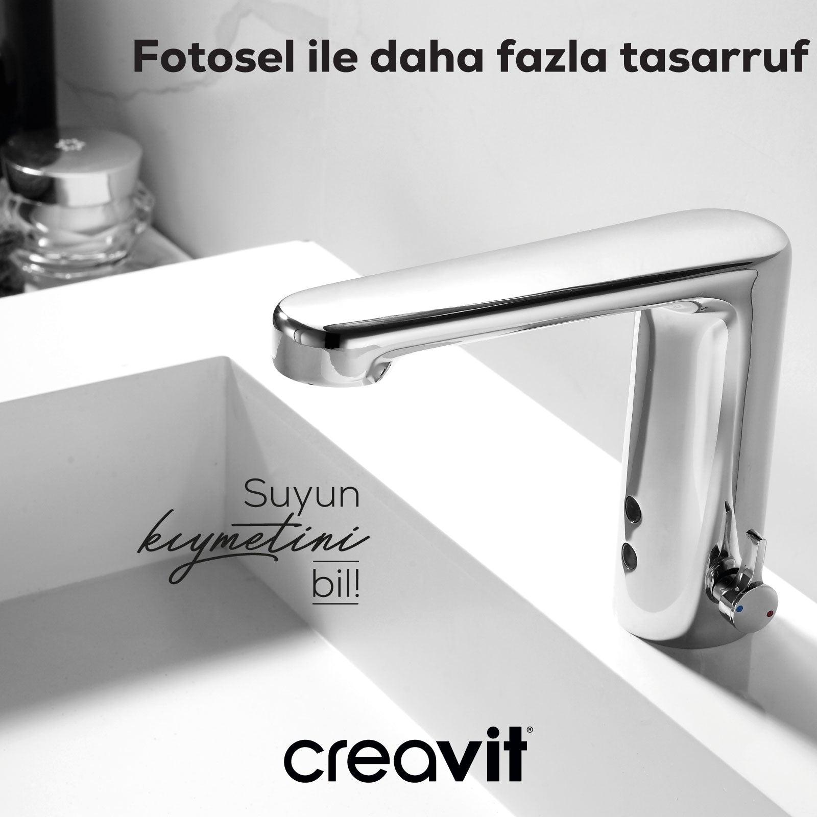 Fotoselli Lavabo Armatürü Çift Su Girişli Krom