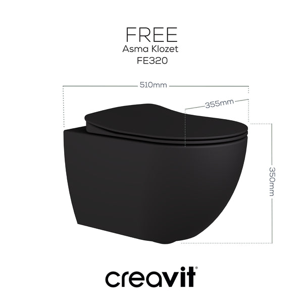 Creavit Free Asma Klozet Set · Antrasit