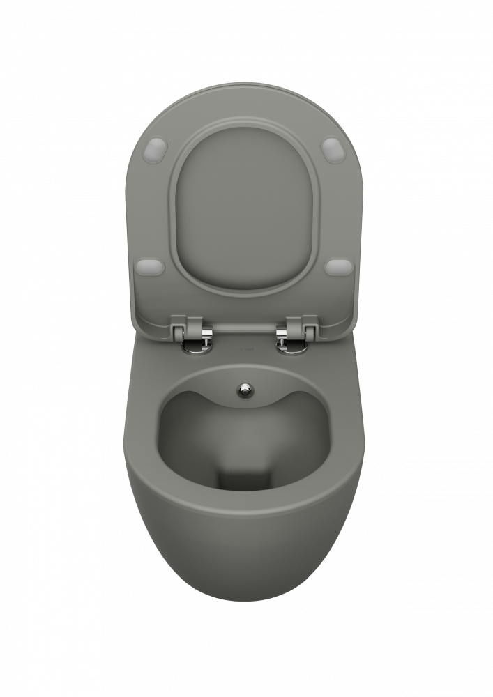 Free Rim-Off Duroplast Yavaş Kapanan Klozet Kapaklı Cool Grey Set