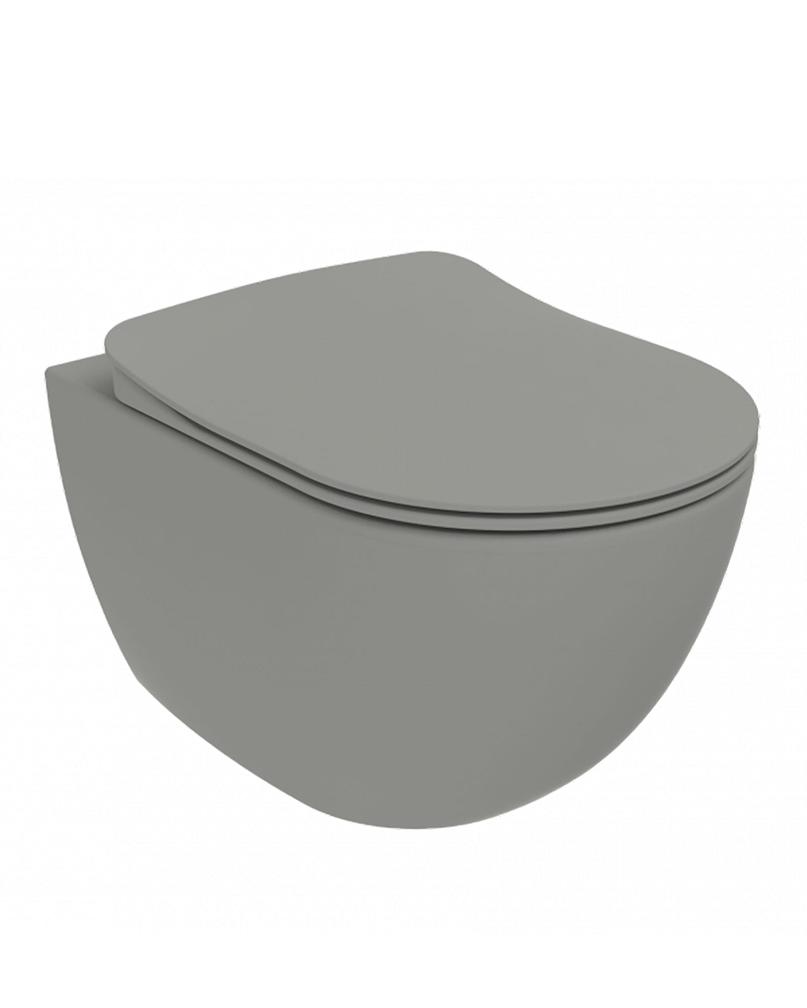 Free Rim-Off Duroplast Yavaş Kapanan Klozet Kapaklı Cool Grey Set