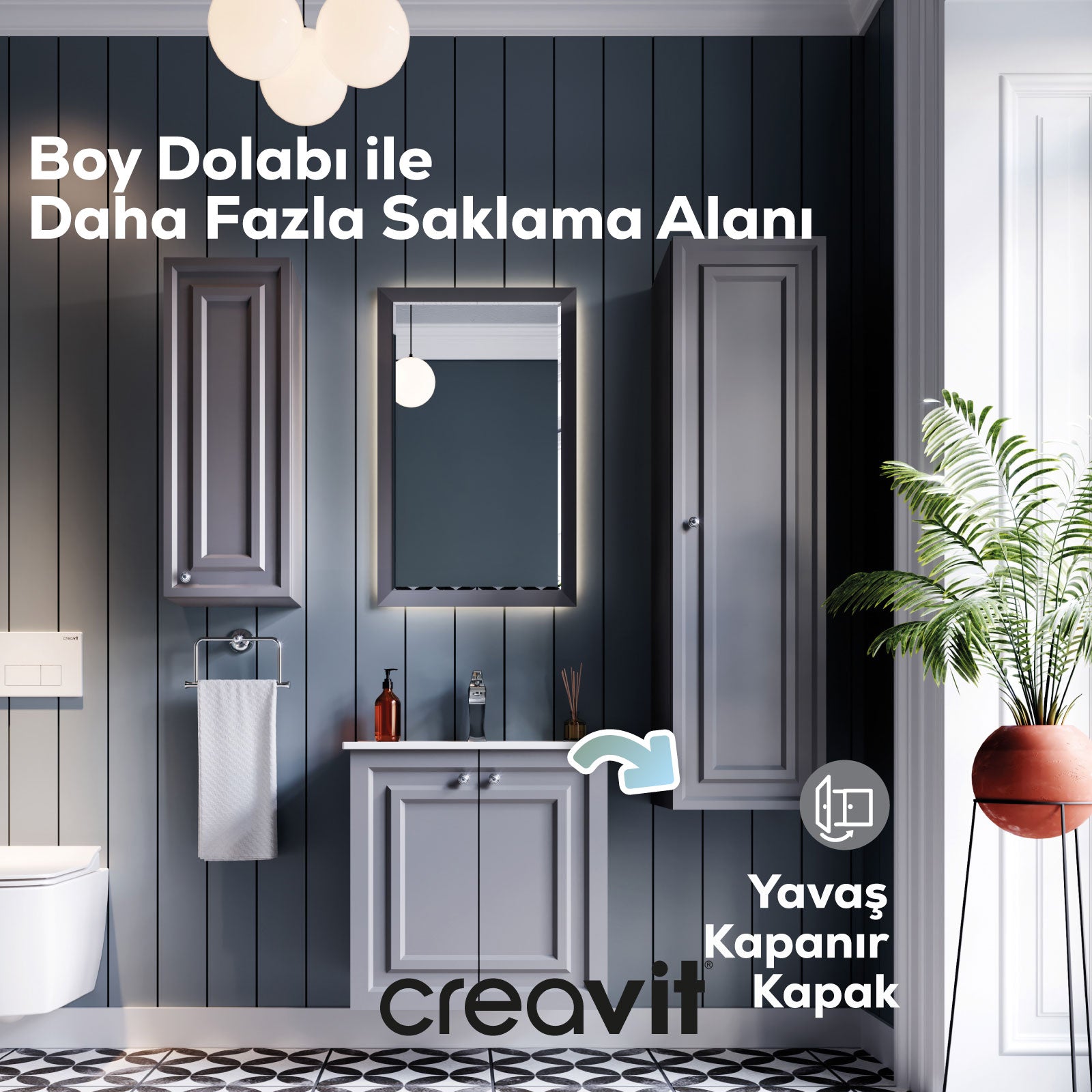 Kayra Boy Dolabı 130cm Mat Gri