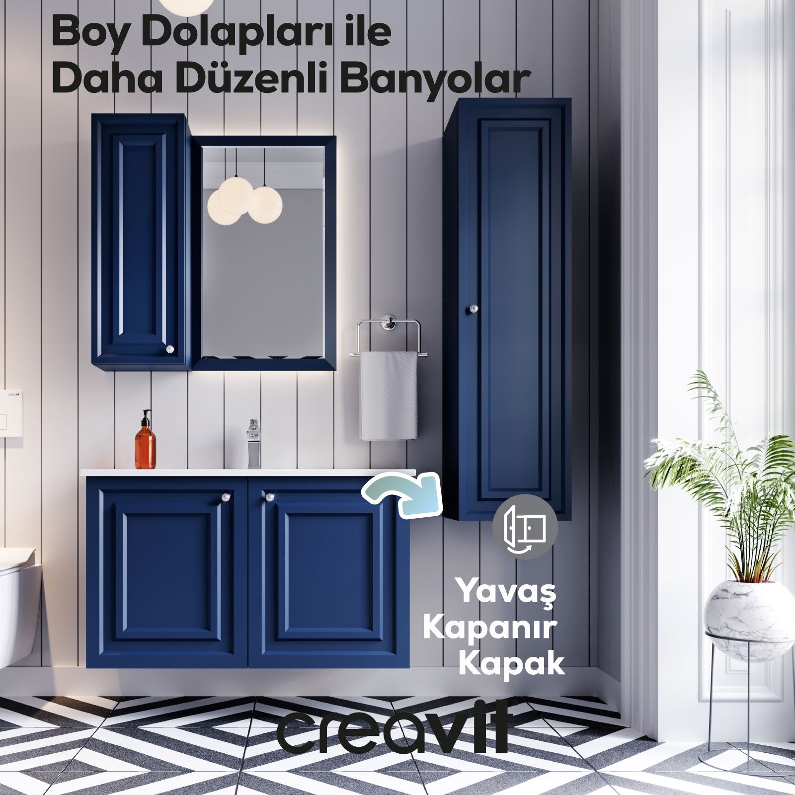 Kayra Boy Dolabı 130cm Mat Safire Blue