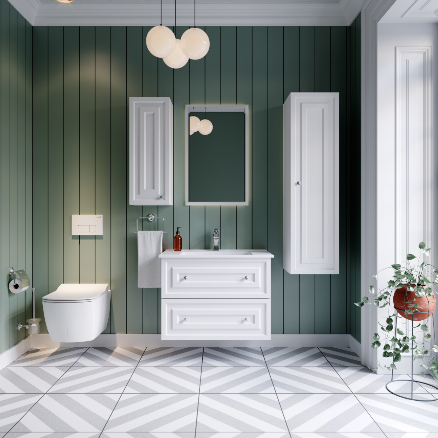 Kayra Lavabo Dolabı Çekmeceli 60cm Mat Beyaz