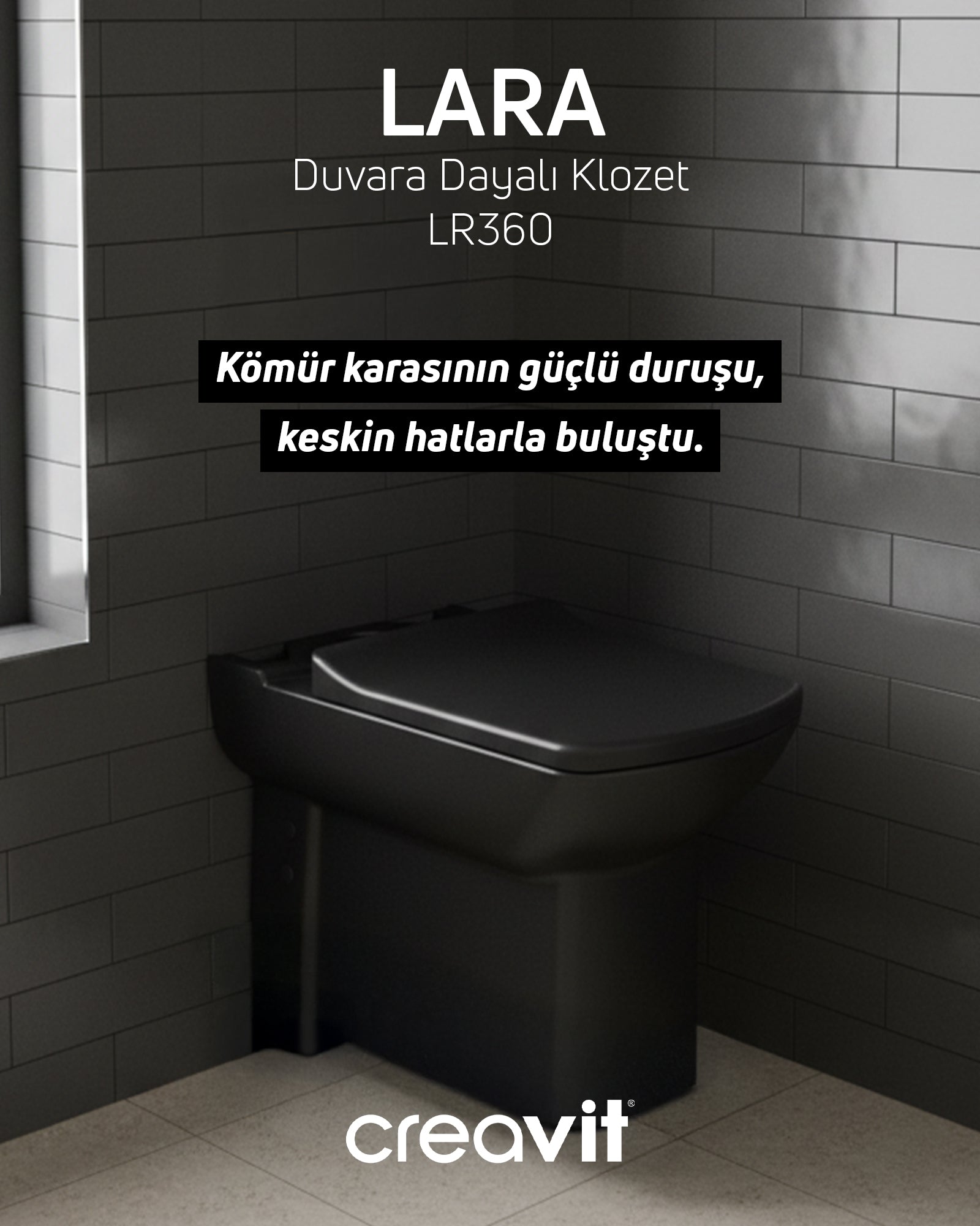 Lara Duroplast Yavaş Kapanan Kapaklı Kömür Karası Set