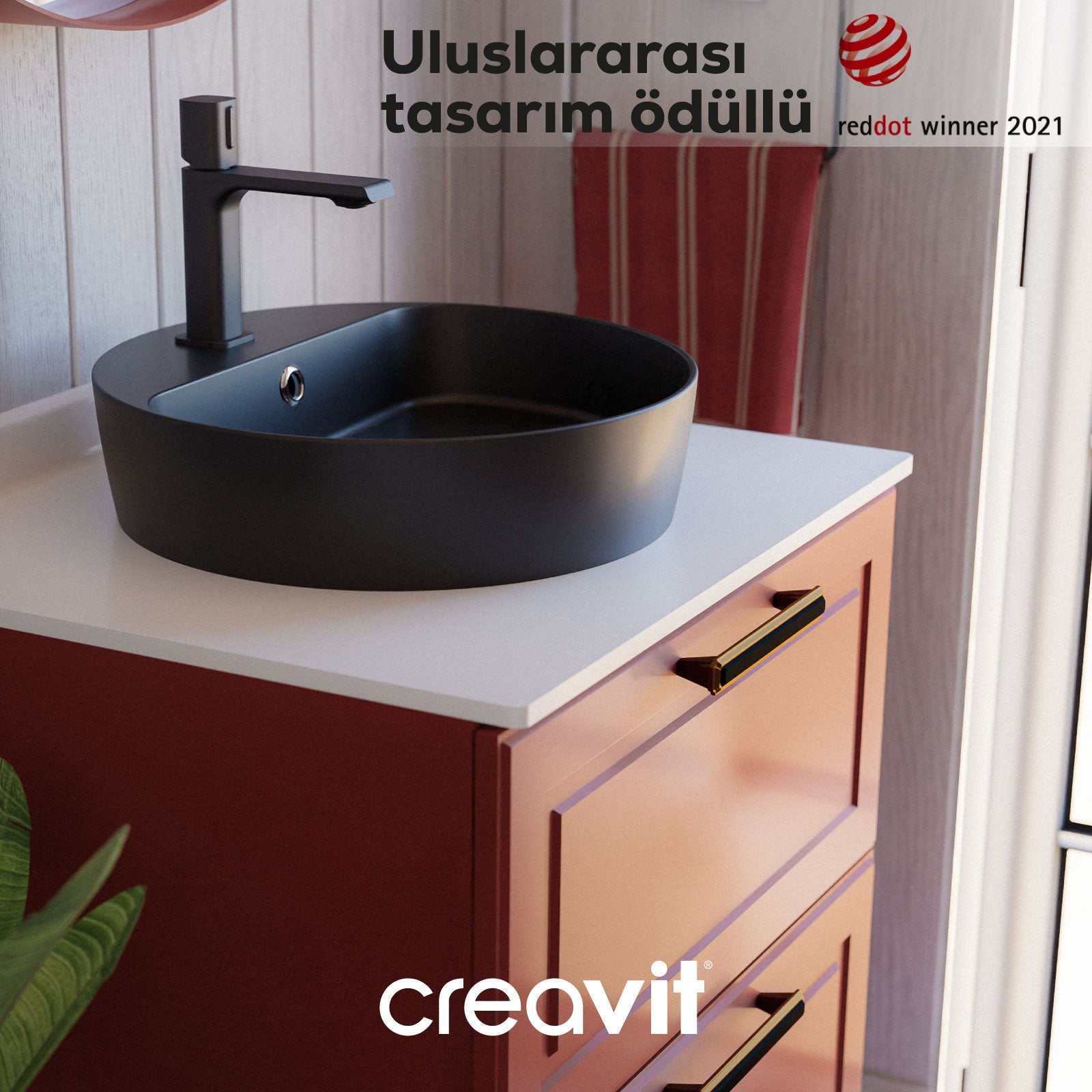 Loop 45cm Table Top Bowl Sink White
