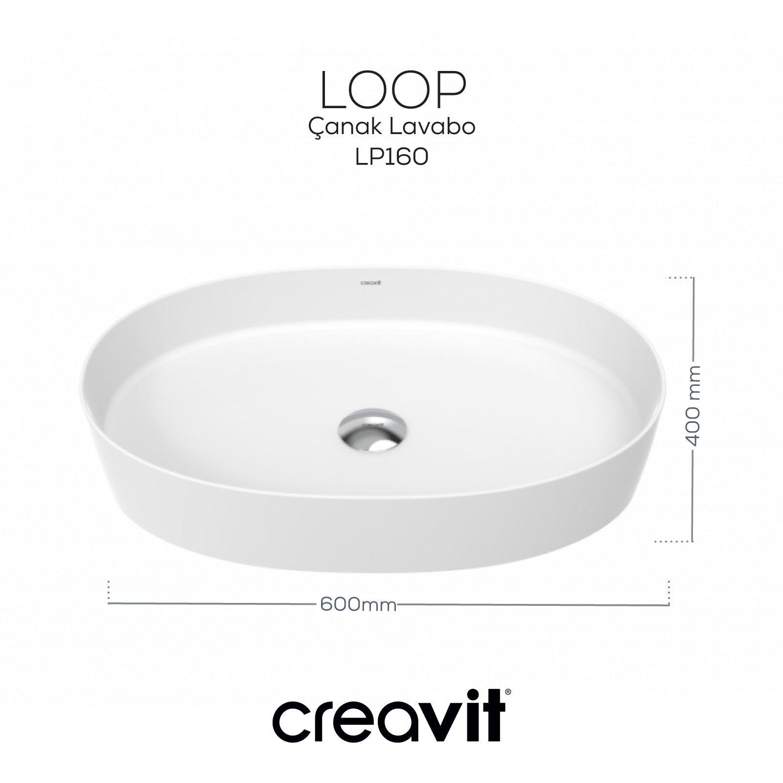 Loop Oval Bowl Sink 40x60 cm White 