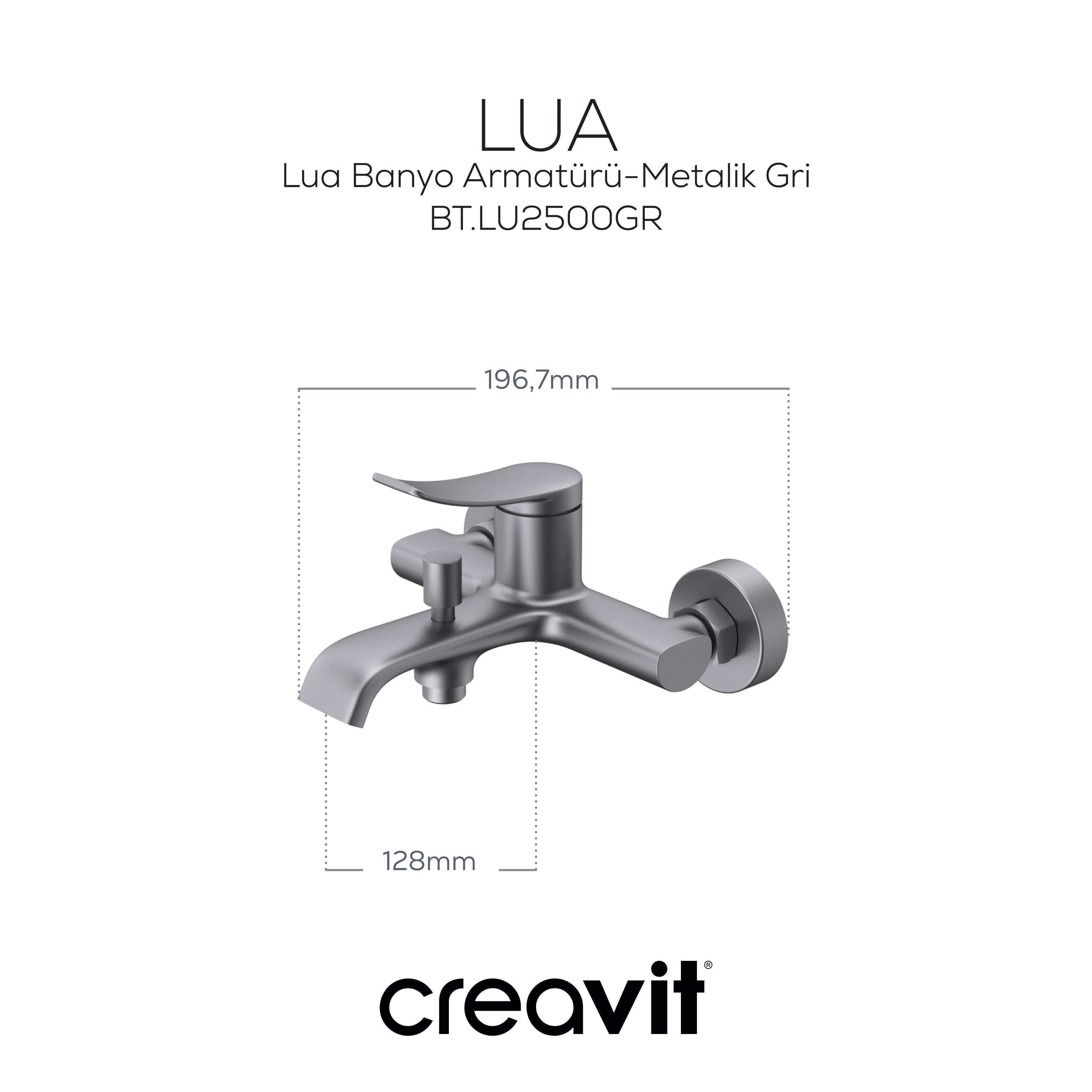 Lua Banyo Armatürü Metalik Gri