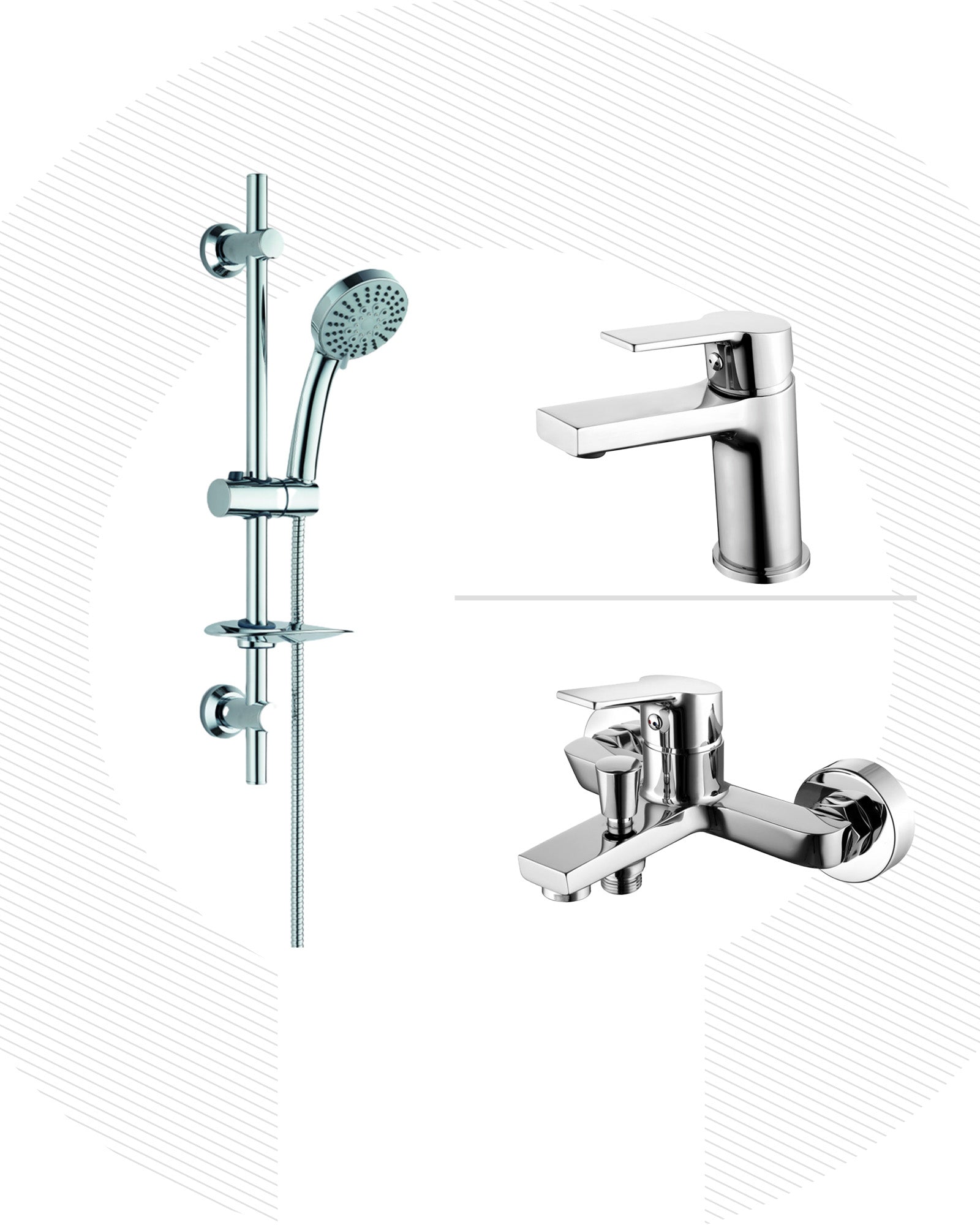 Luna Lavabo Banyo Armatürü ve Duş Seti