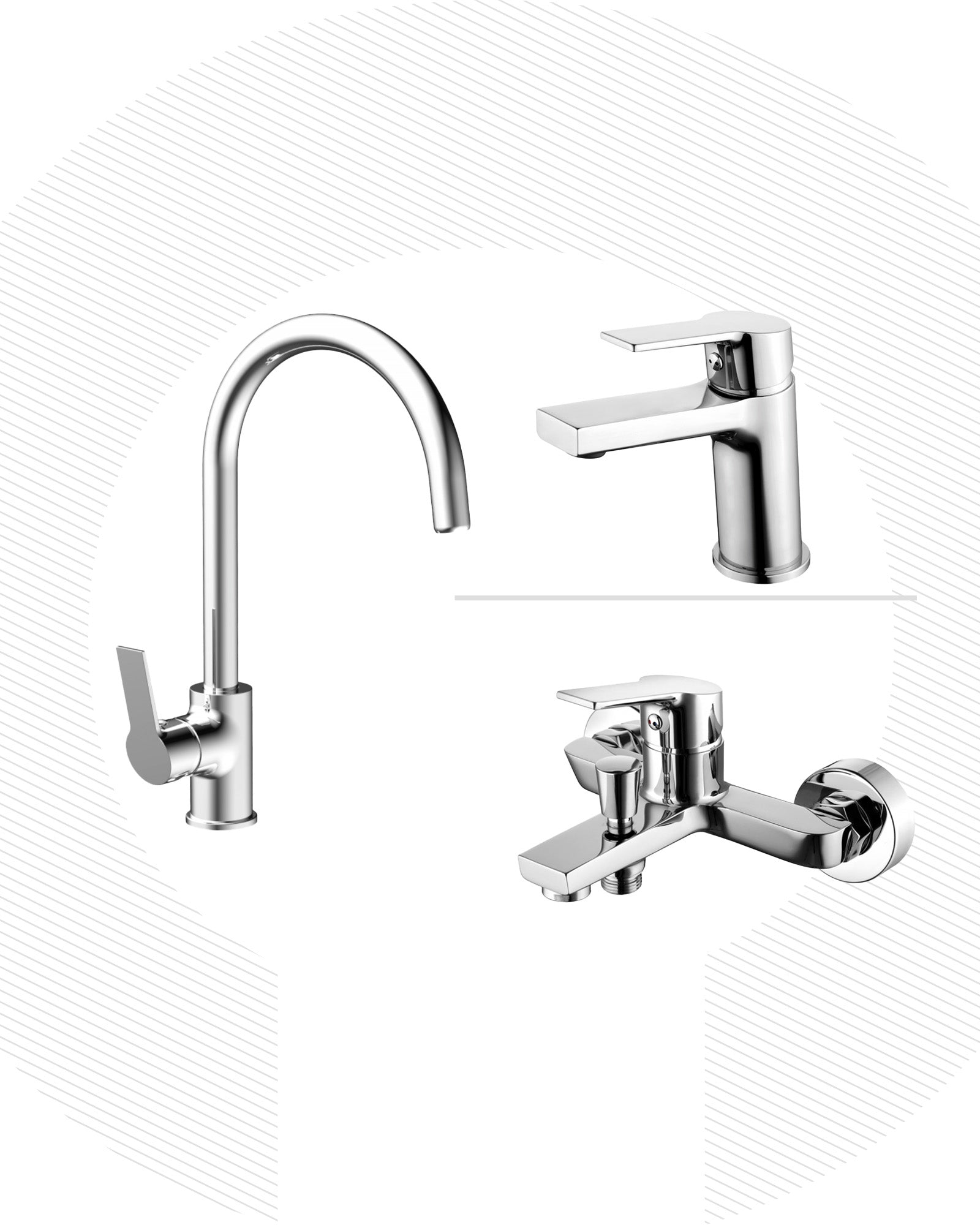Luna Lavabo Banyo Mutfak Armatürü Set