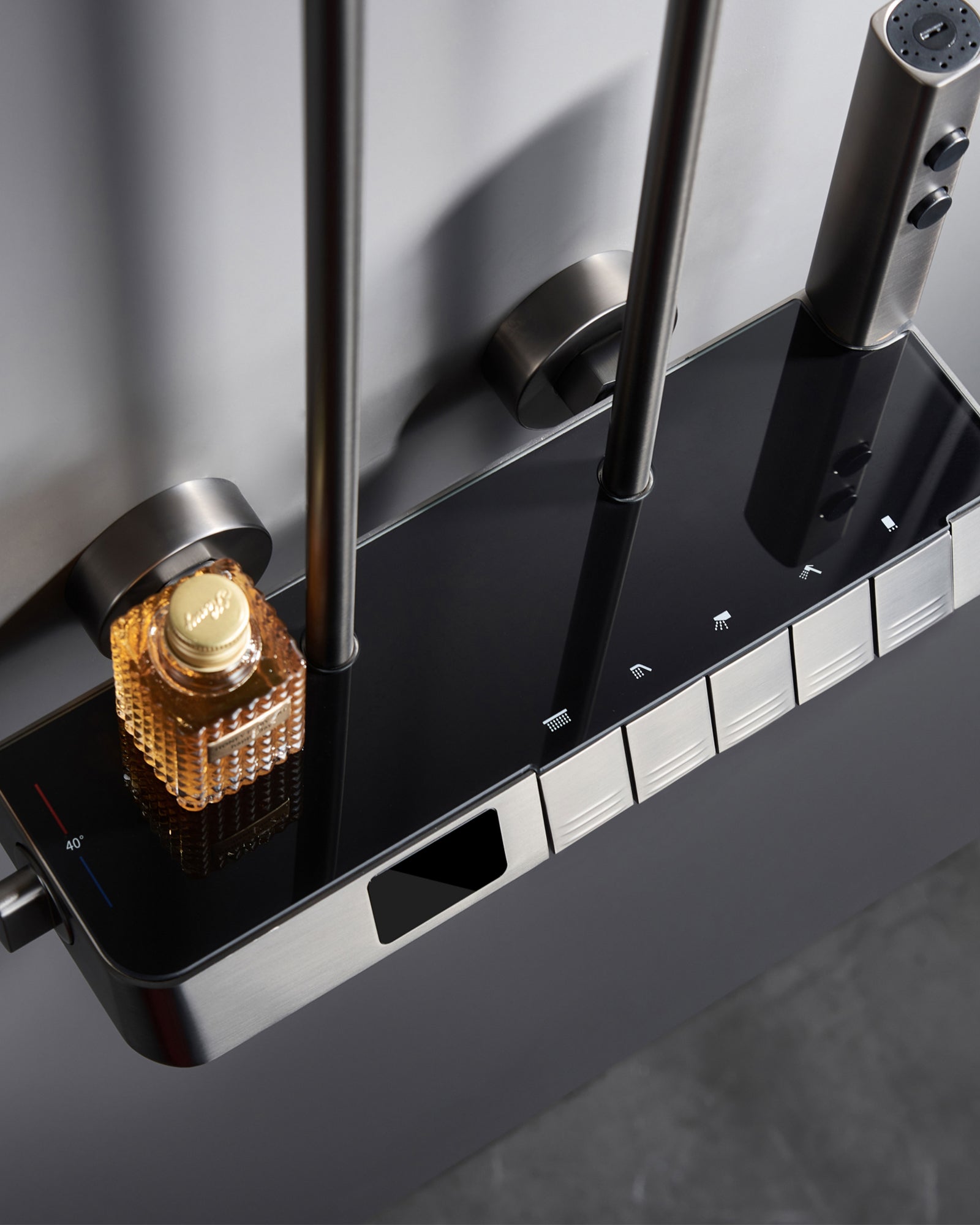 Piano Tepe Duş Sistemi Termostatik Gun Grey