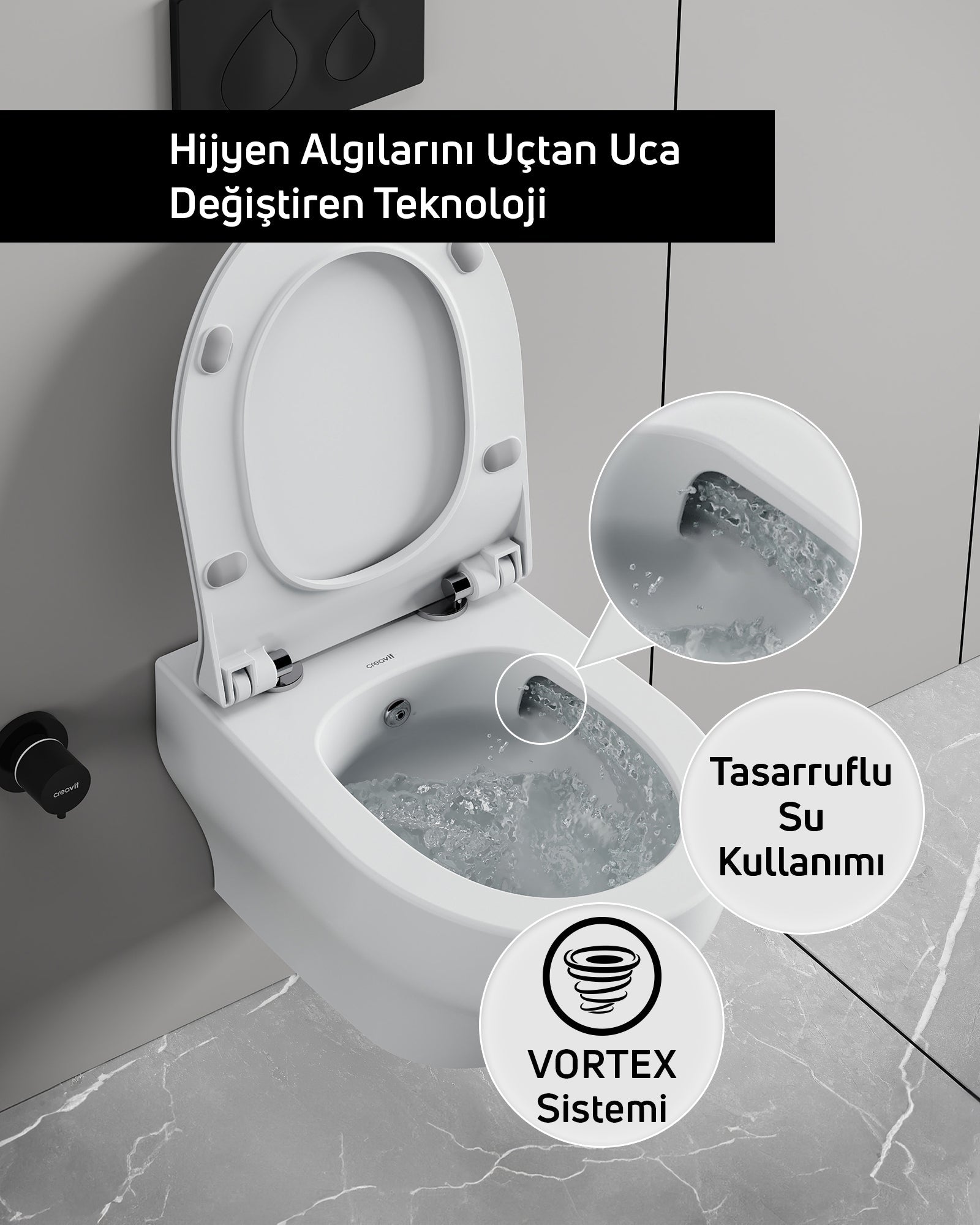 Ness Vortex Asma Klozet Extra Beyaz
